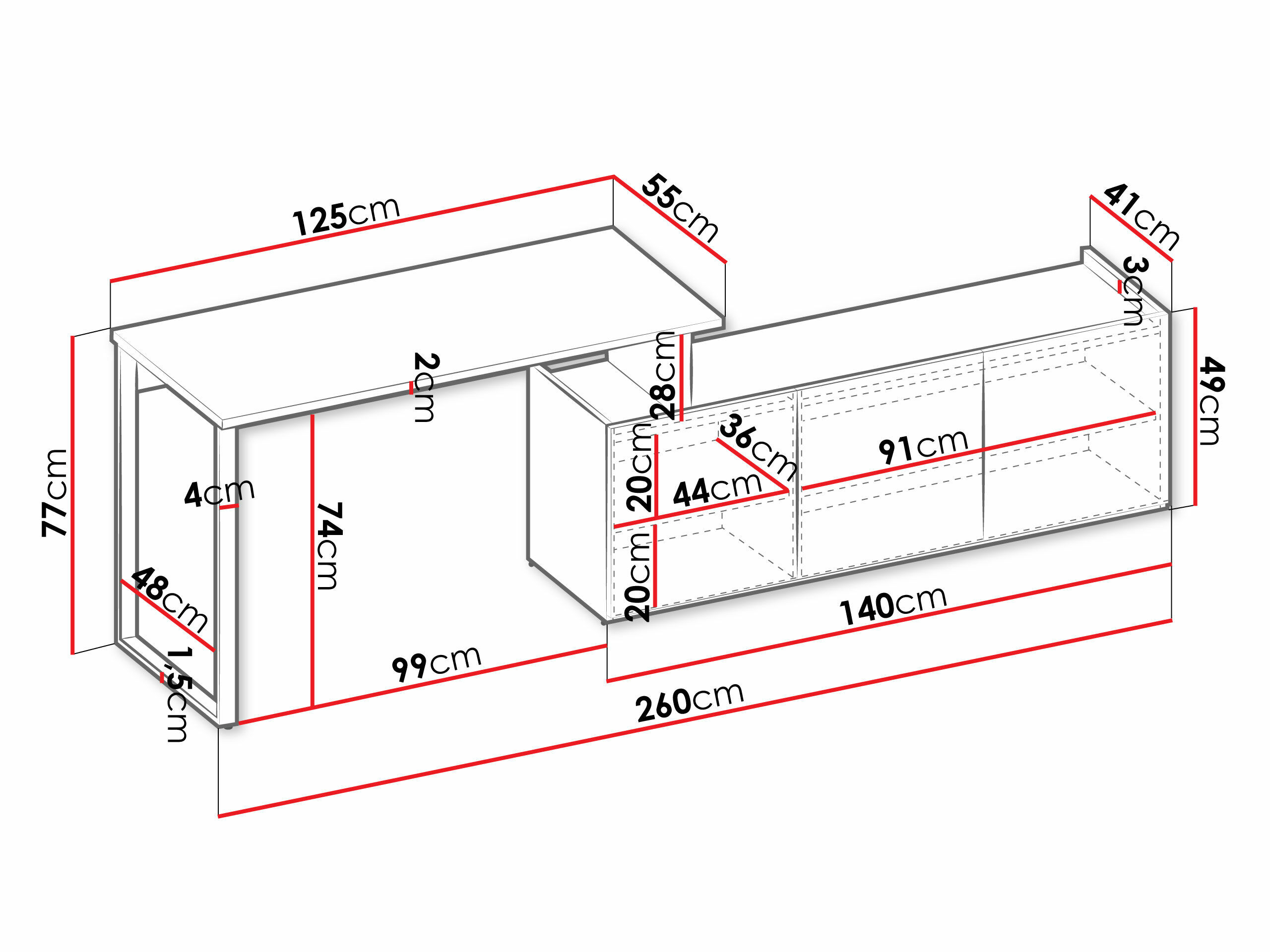 Kulmapöytä Tivseva 109