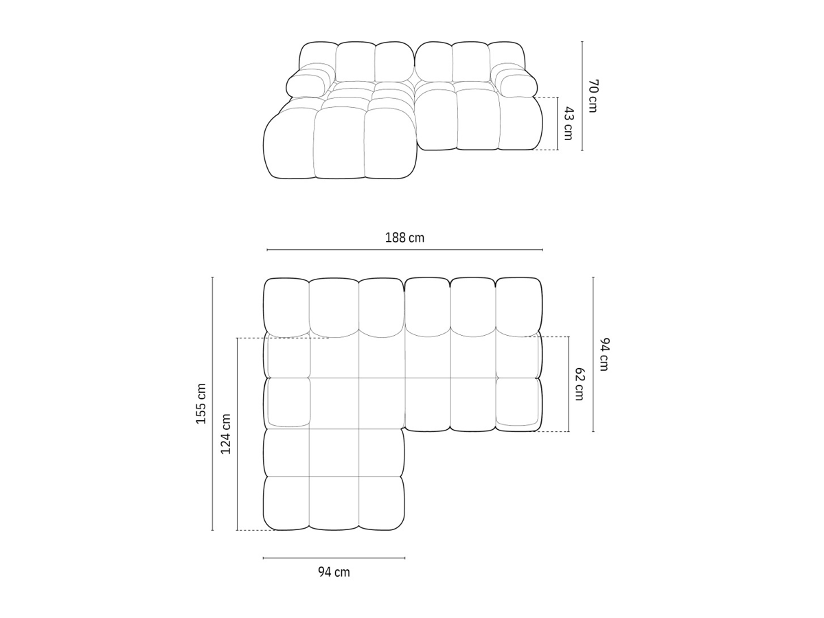 Moduulikulmasohva Caltenu 105 (Bluvel 40)