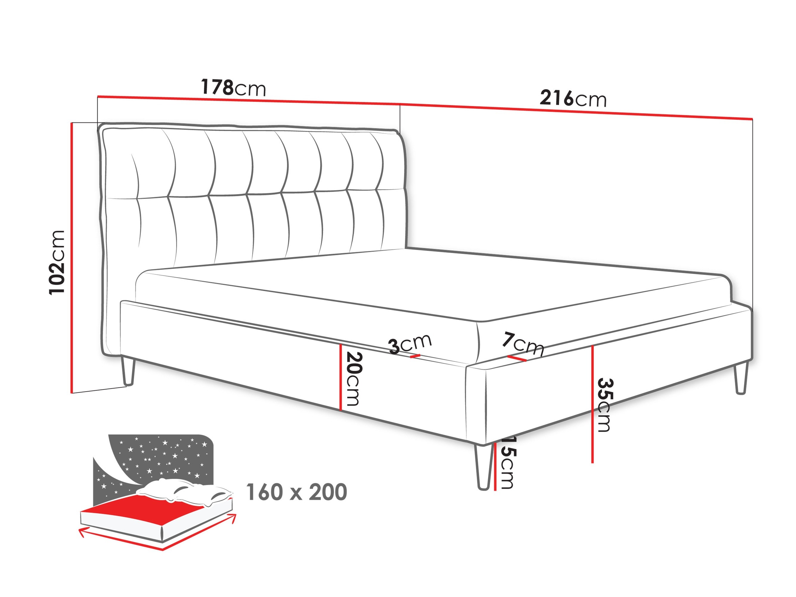 Sänky Comfivo Mundor