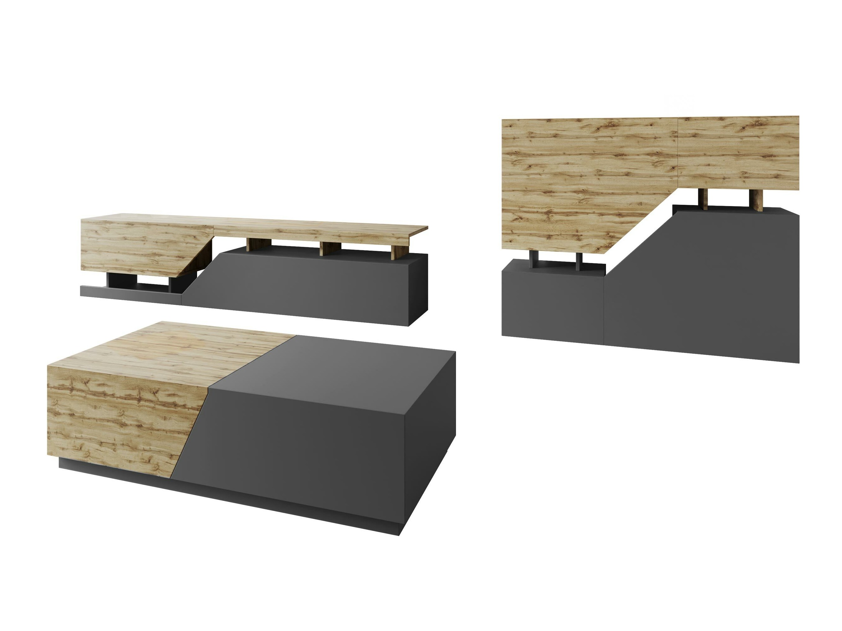 Olohuonesetti Comfivo Daldune II (Antrasiitti + Wotan tammi)