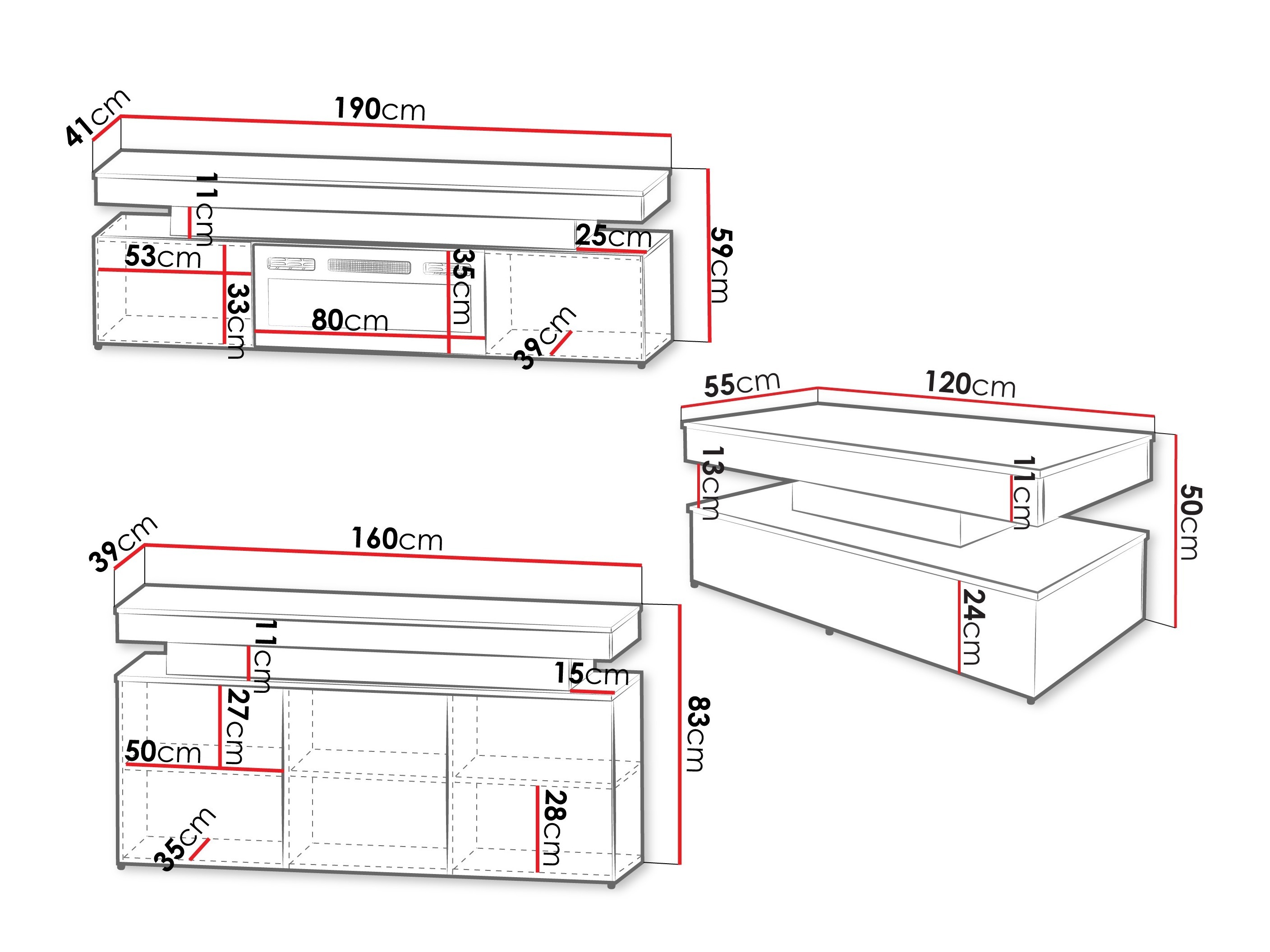 Olohuonesetti Monfero I (Vaaleanruskea)