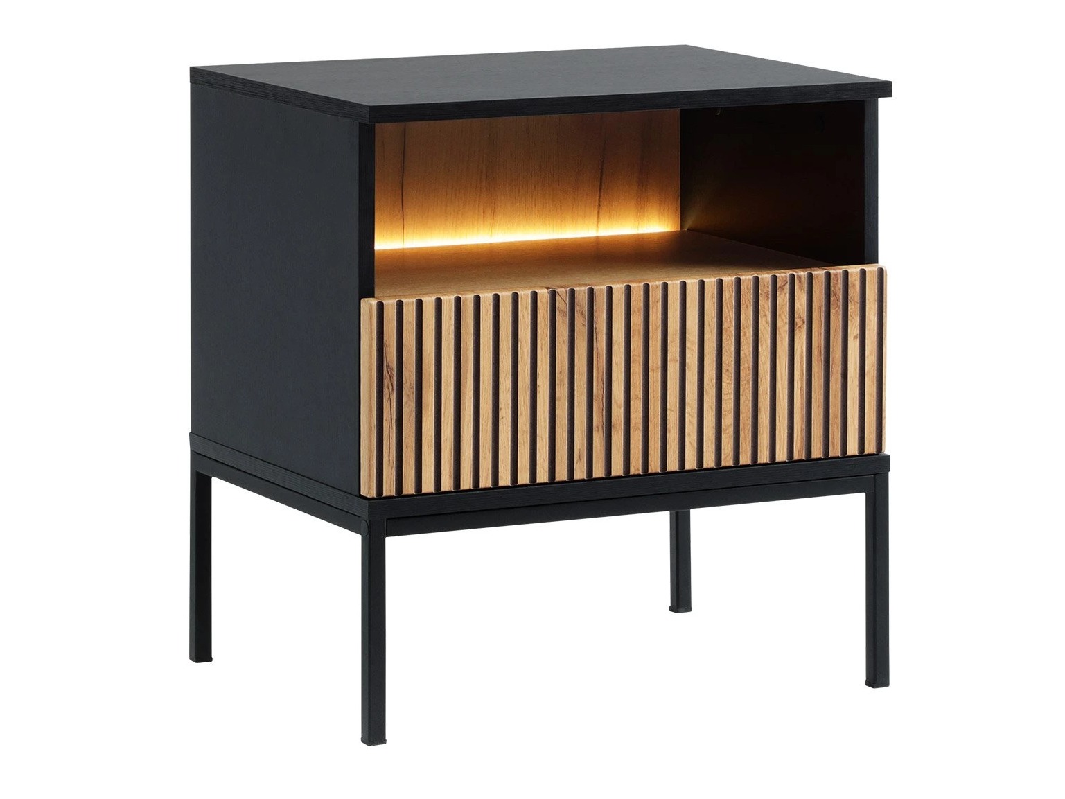 Yöpöytä Manal (Musta + Wotan tammi)