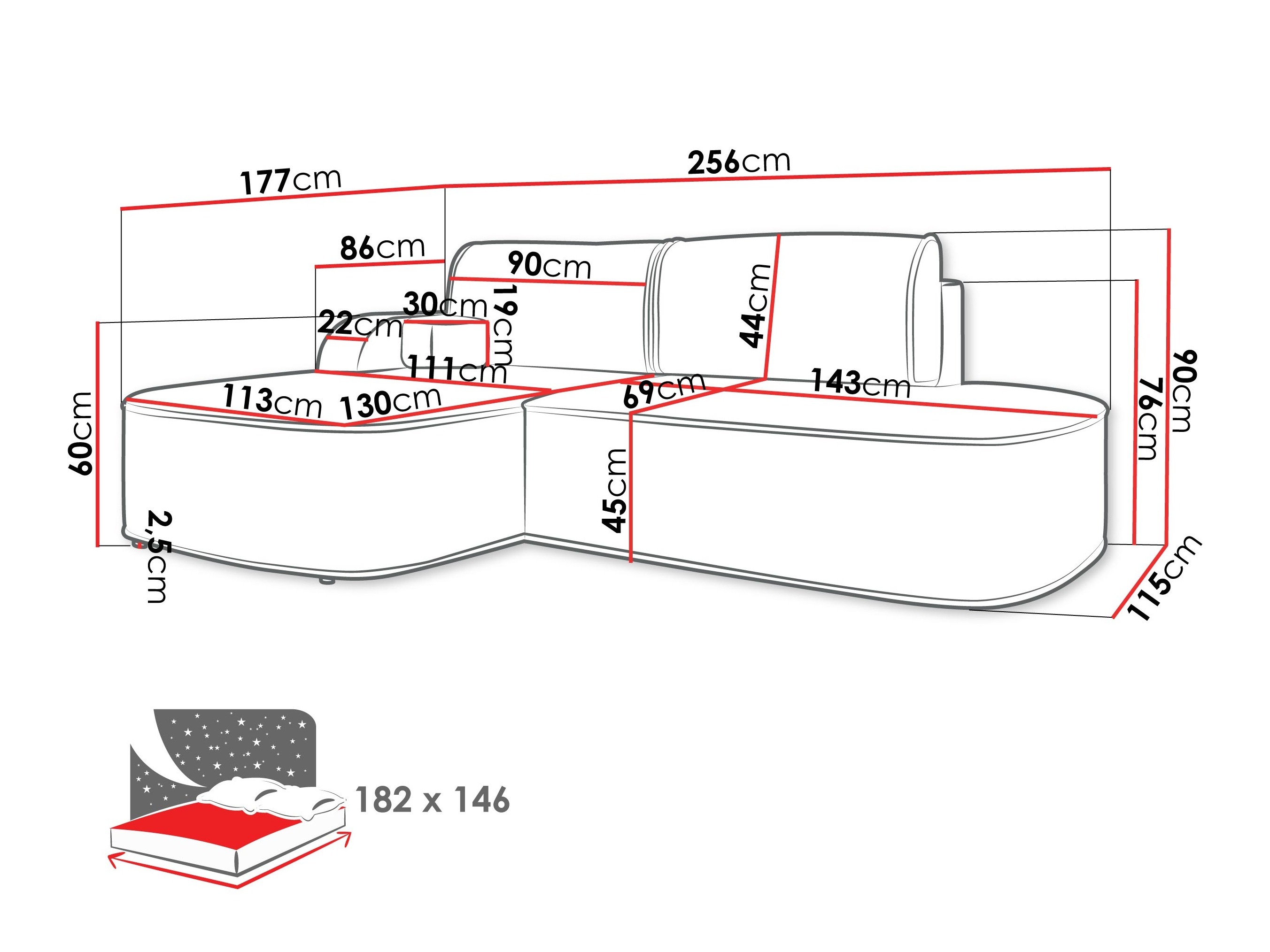Kulmasohva Comfivo Sensus (Coral 65)