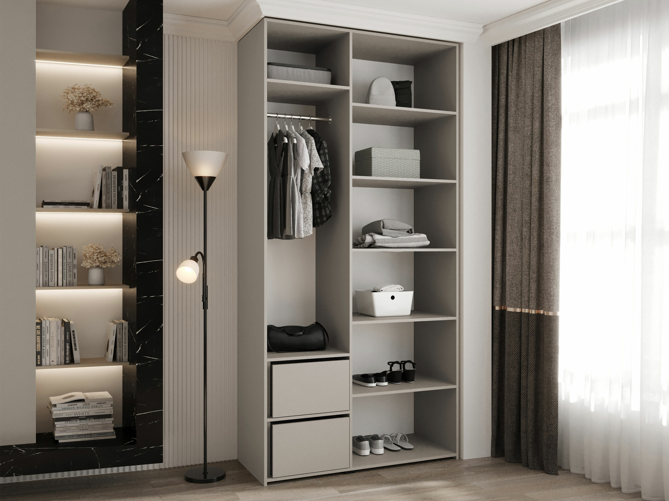 Vaatekaappi Hartford 573 (Valkoinen)