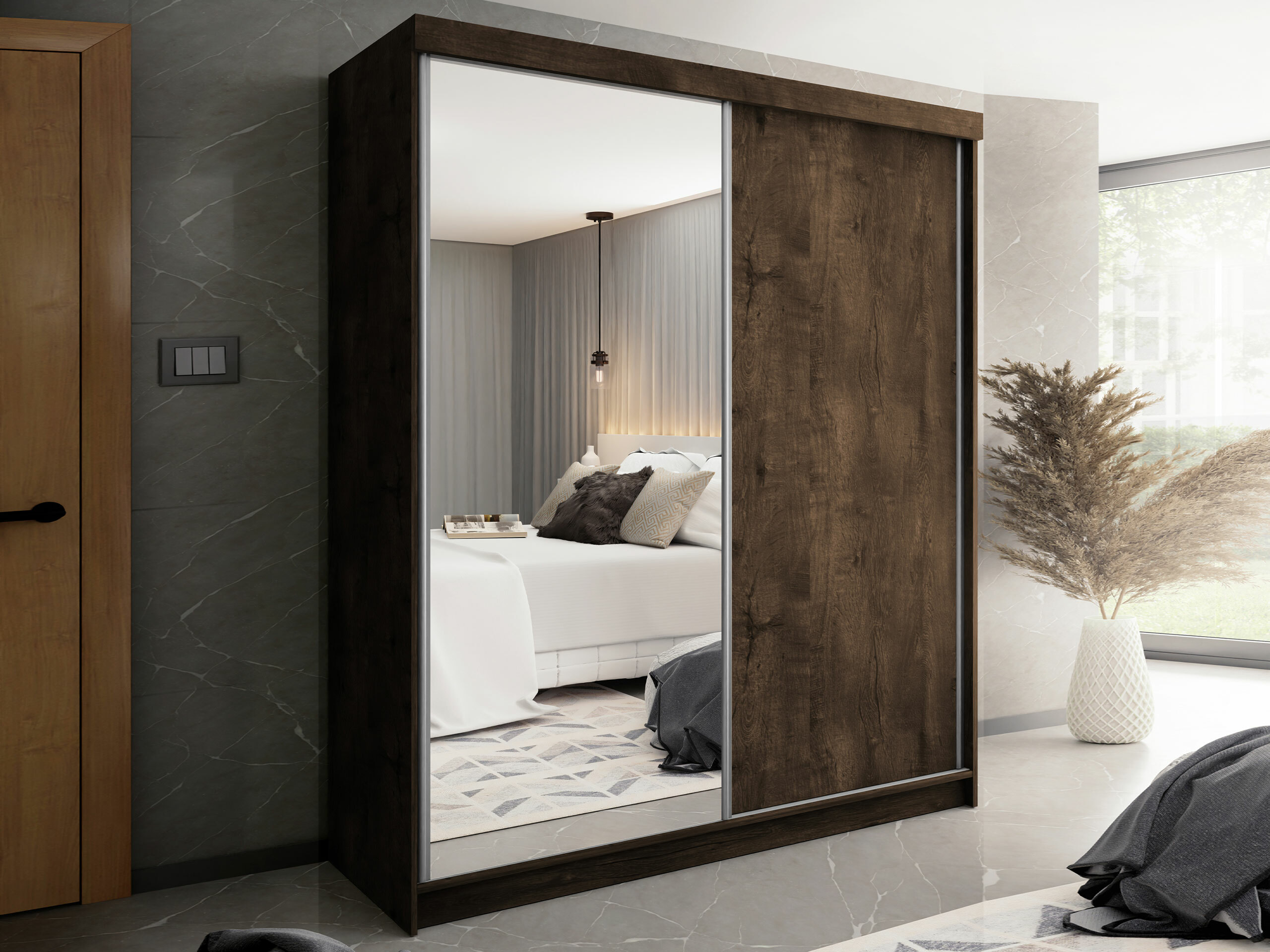 Vaatekaappi Dover 107 (Tumma tuhka)