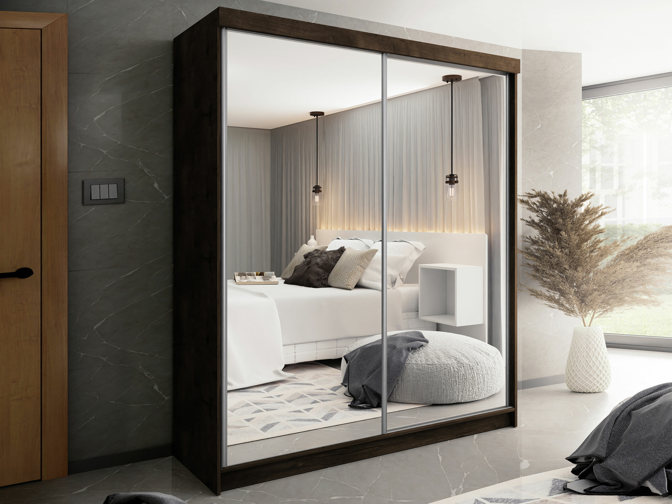 Vaatekaappi Dover 106 (Tumma tuhka)