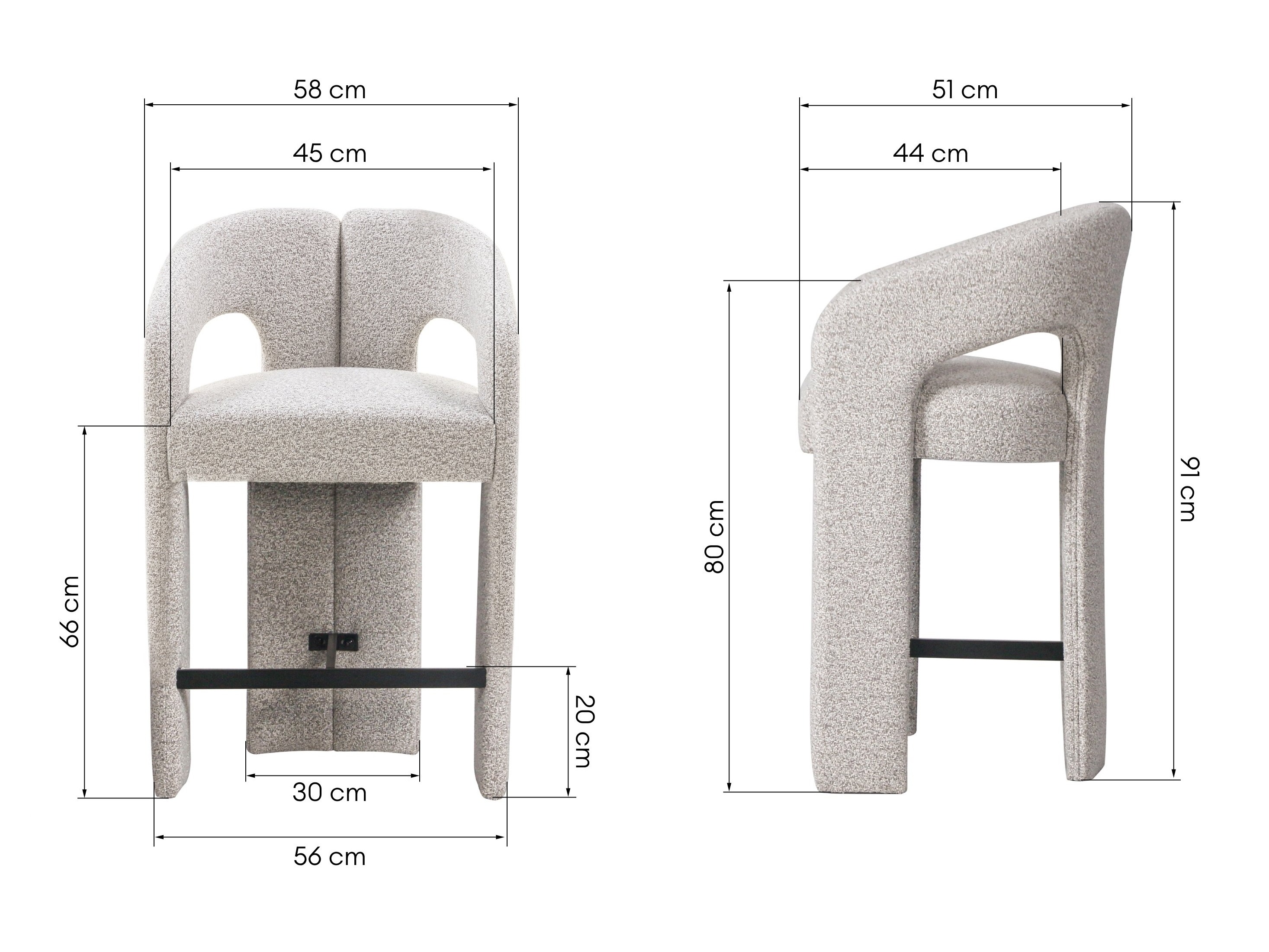 Baarituoli Burleson 566 (Harmaa beige)