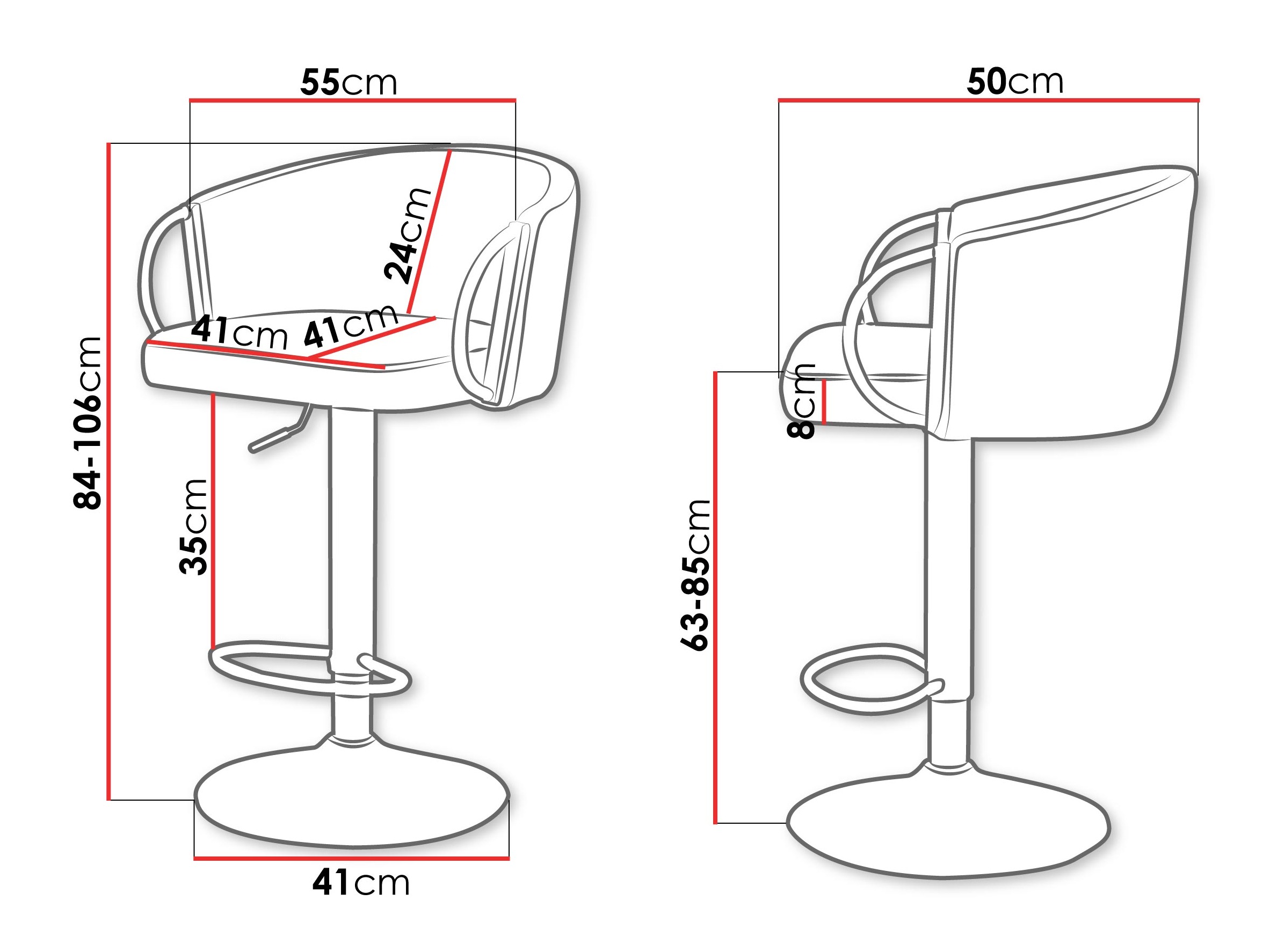 Baarituoli Comfivo 469 (Harmaa)