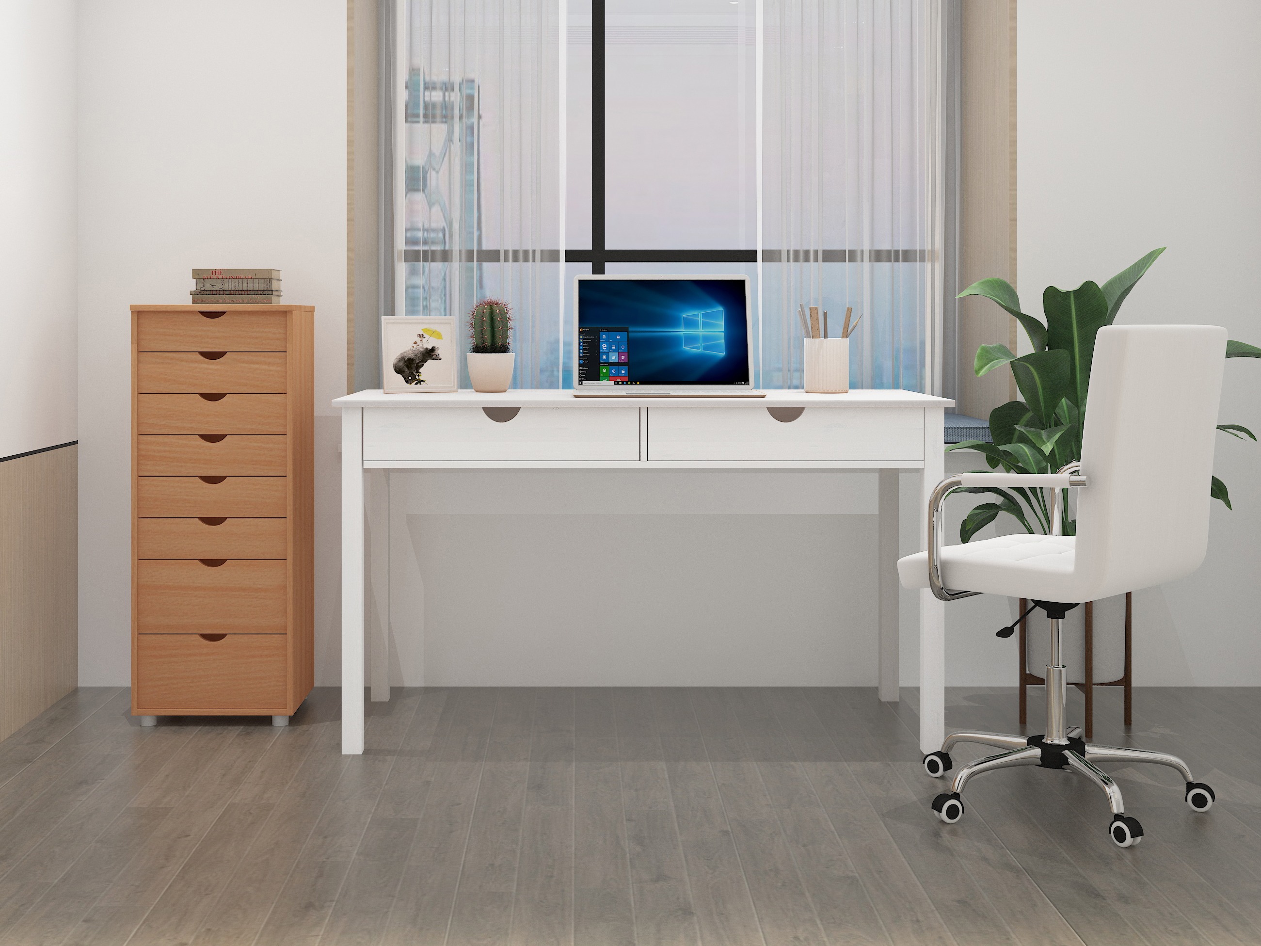 Työpöytä Denton 134 (Valkoinen)