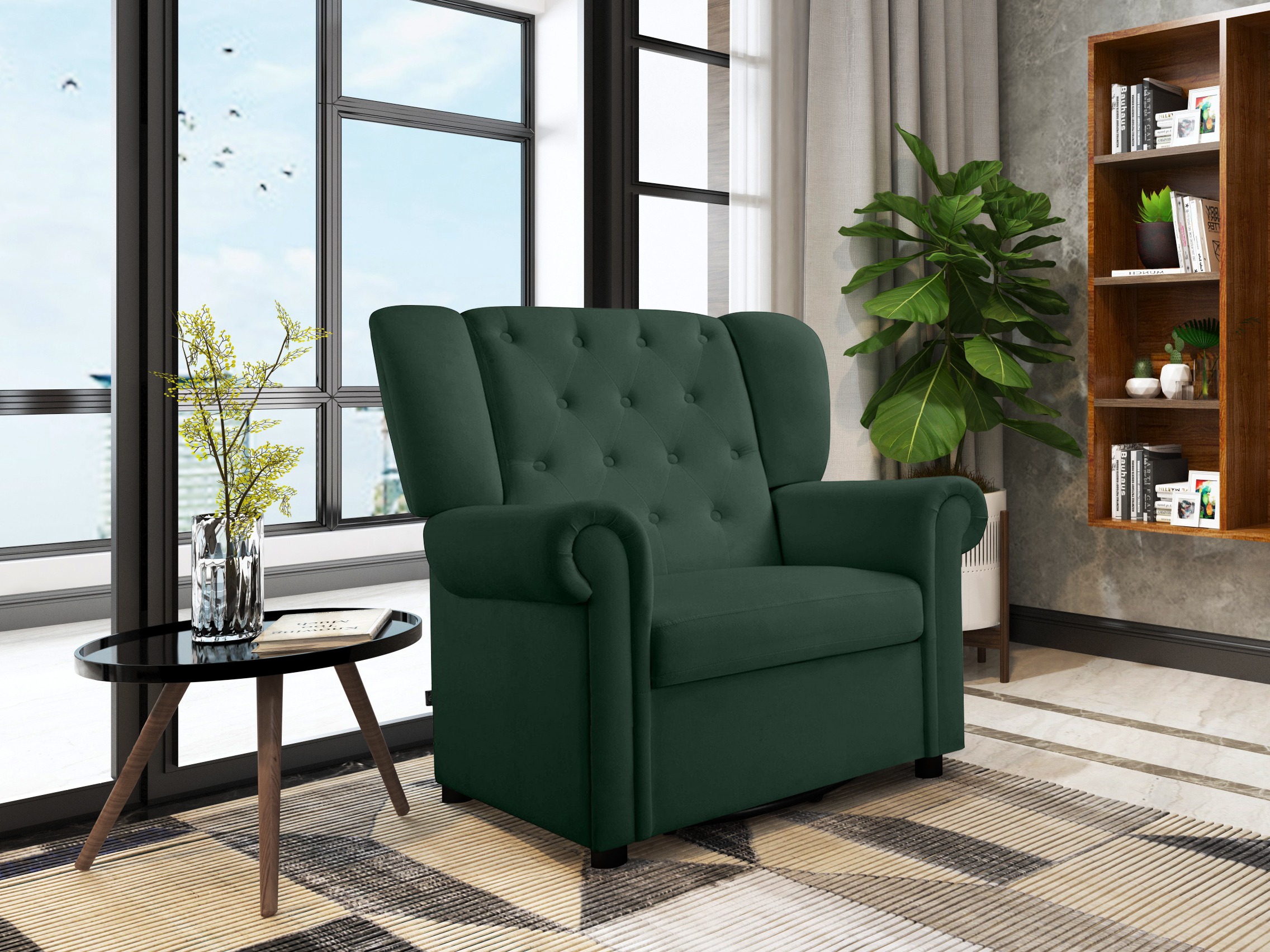 Nojatuoli Denton 1166 (Tummanvihreä)