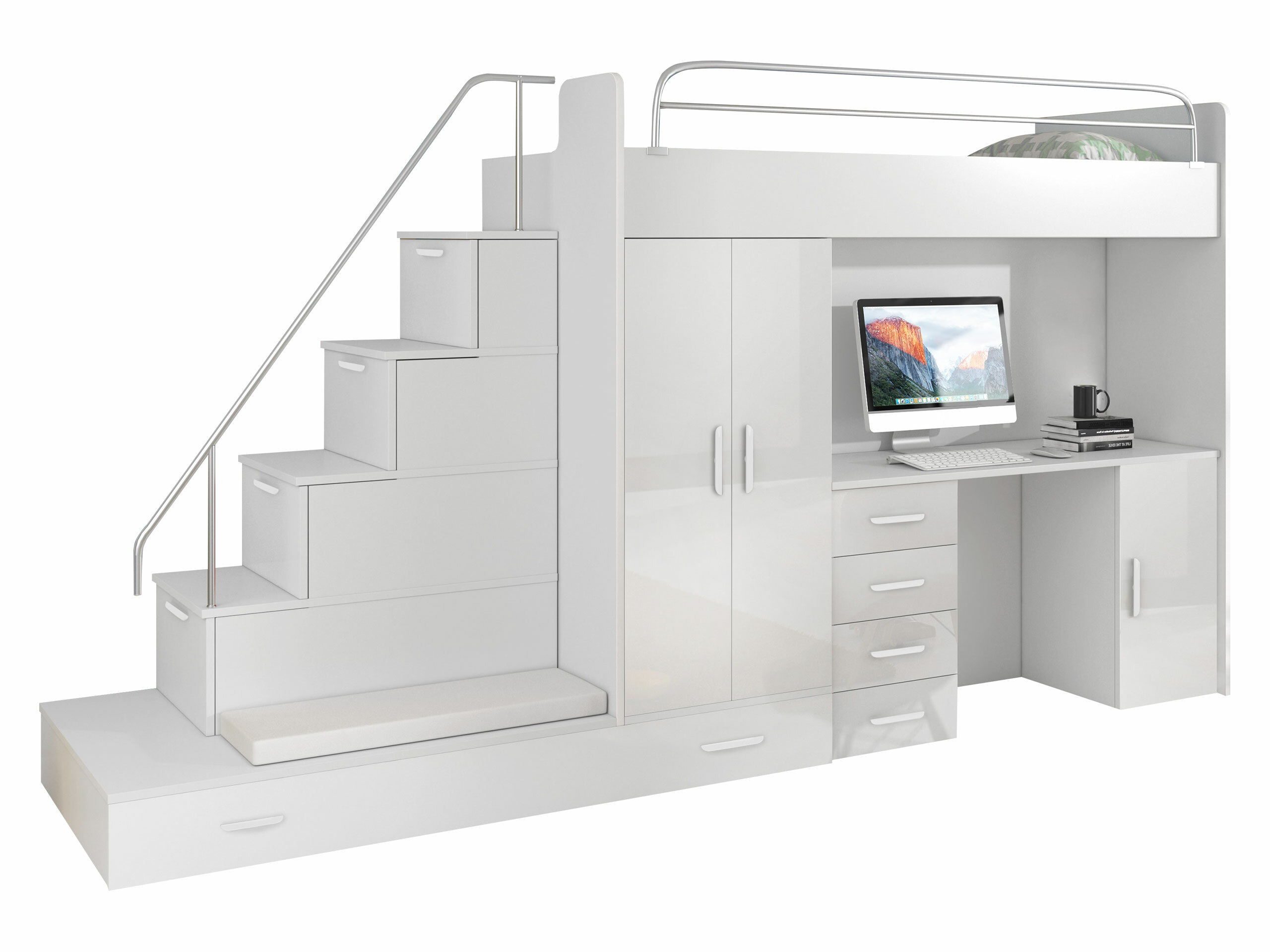 Lastenhuonesetti Campus I (Valkoinen + Kiiltävä valkoinen)