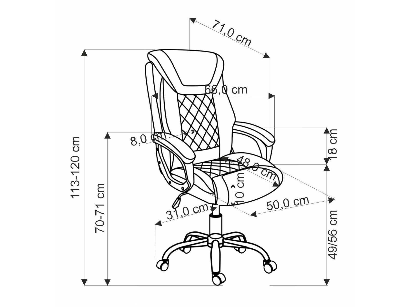 Toimistotuoli Houston 1602 (Musta)