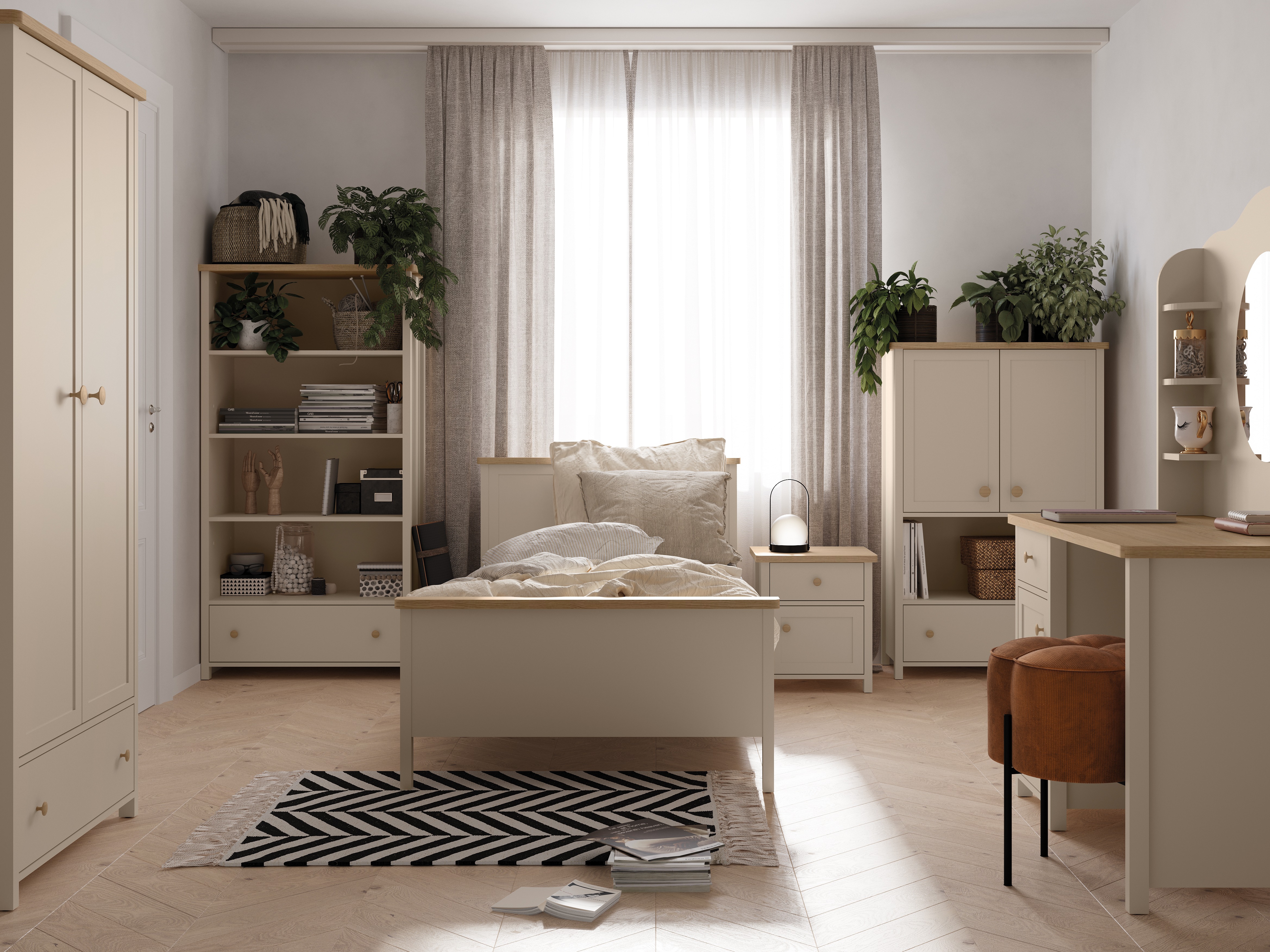 Hylly Romelbo 142 (Beige + Tammi)