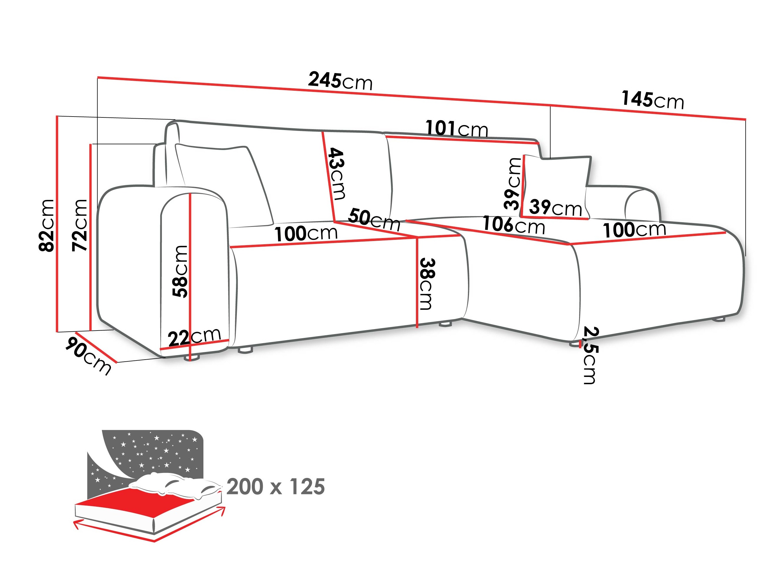 Kulmasohva Luxum (Taro 01)