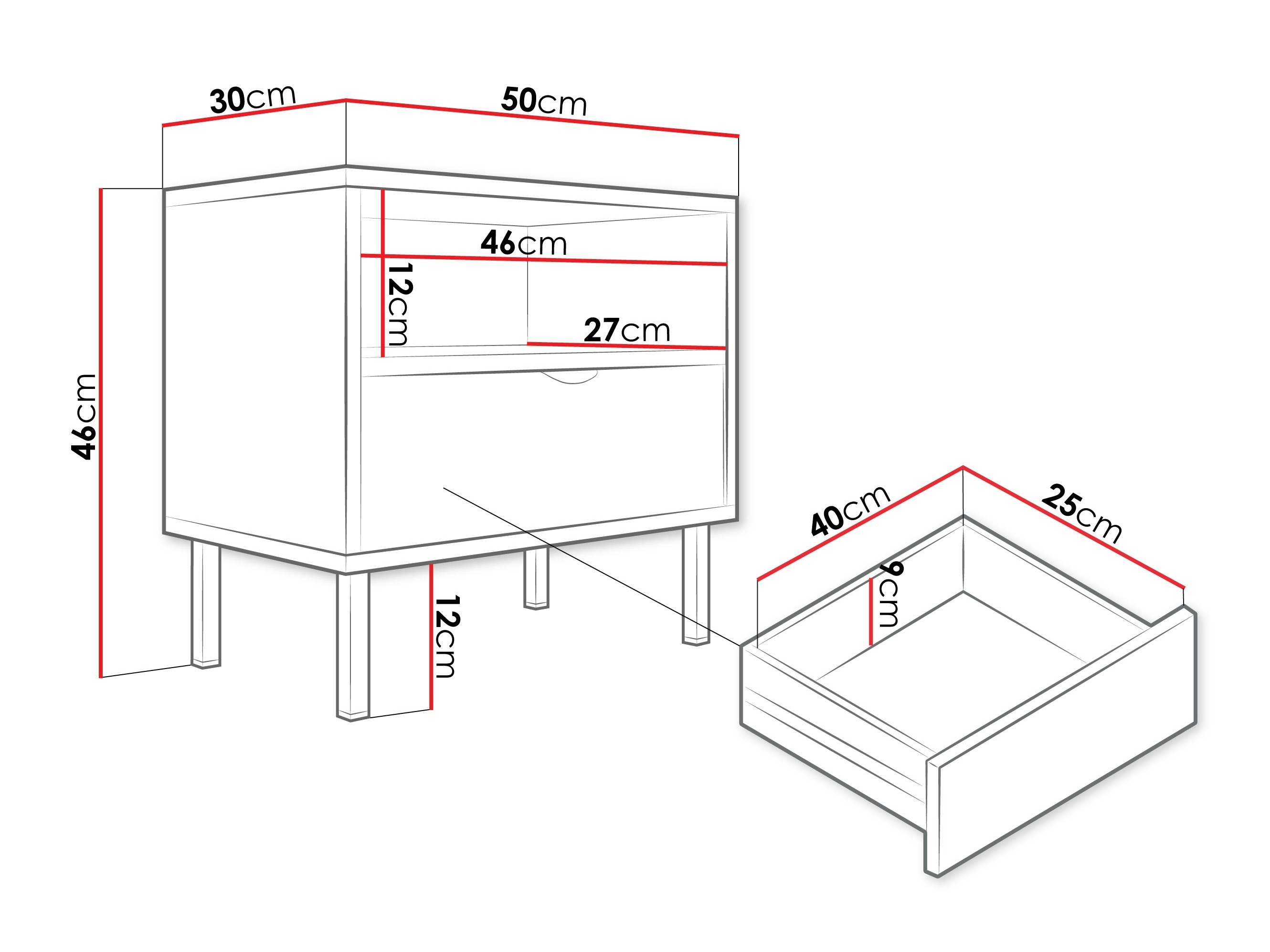Yöpöytä Comfivo Elblare
