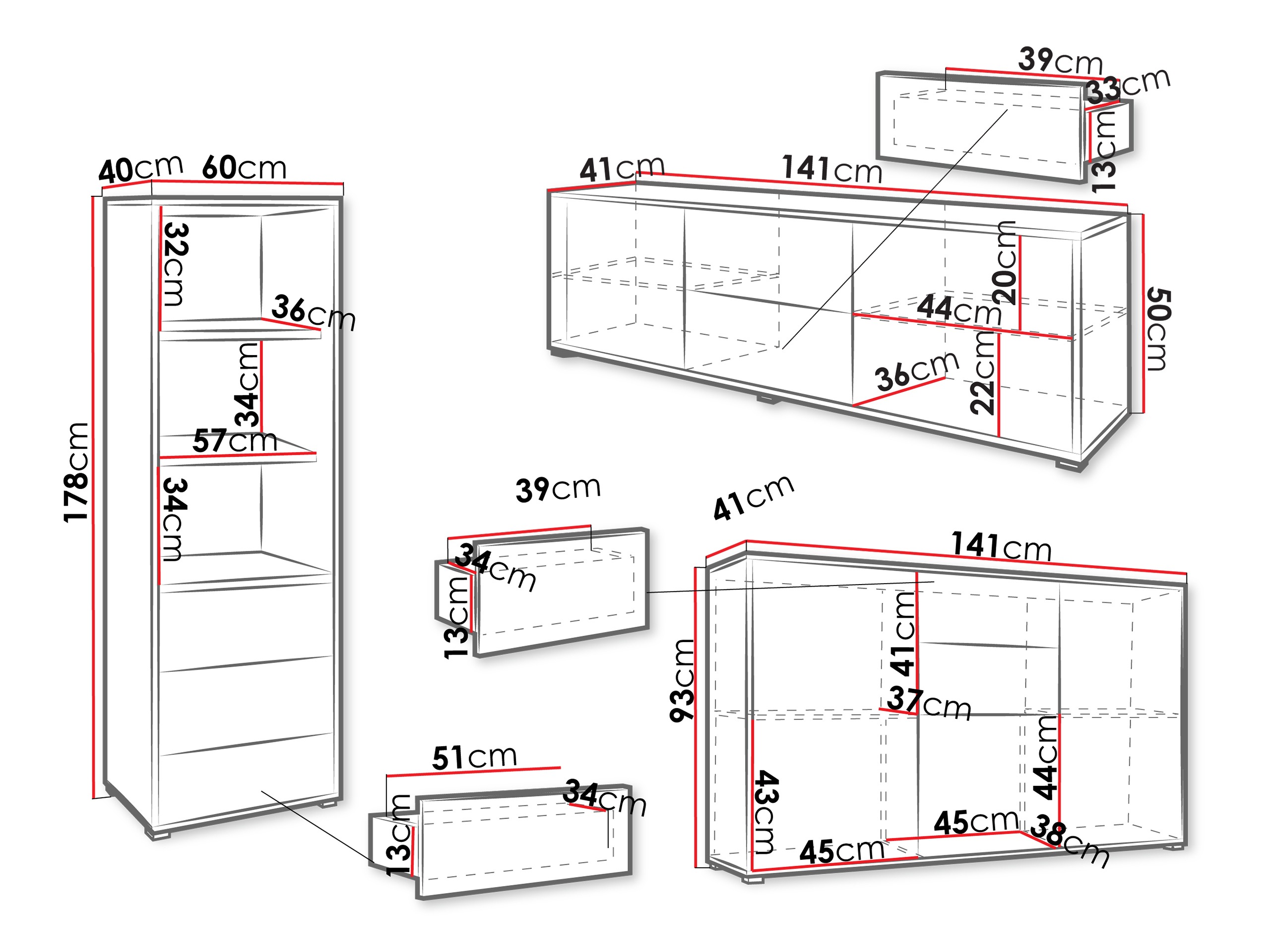 Olohuonesetti Comfivo Tutela III (Valkoinen)