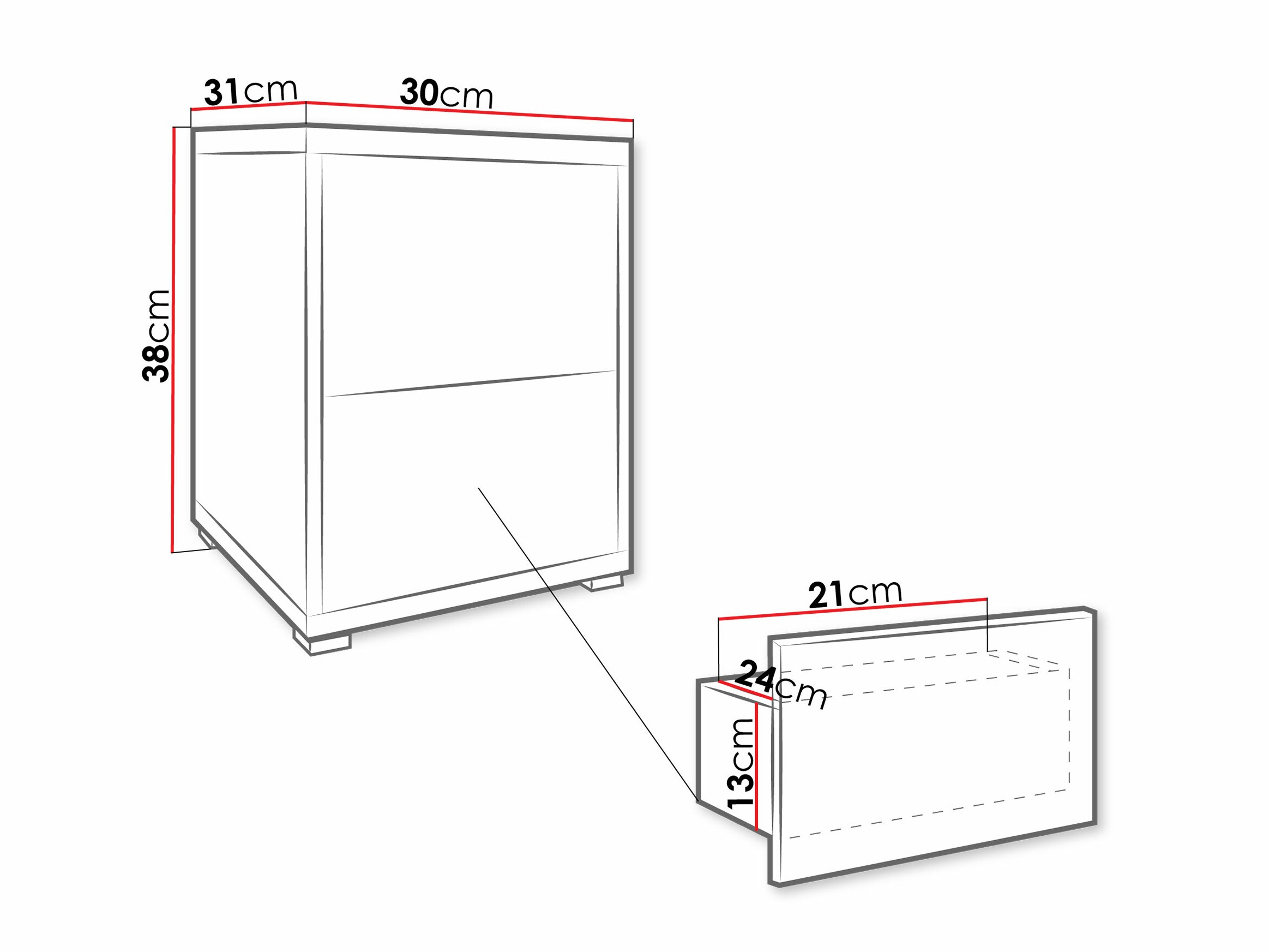 Yöpöytä Comfivo Tutela (Valkoinen)