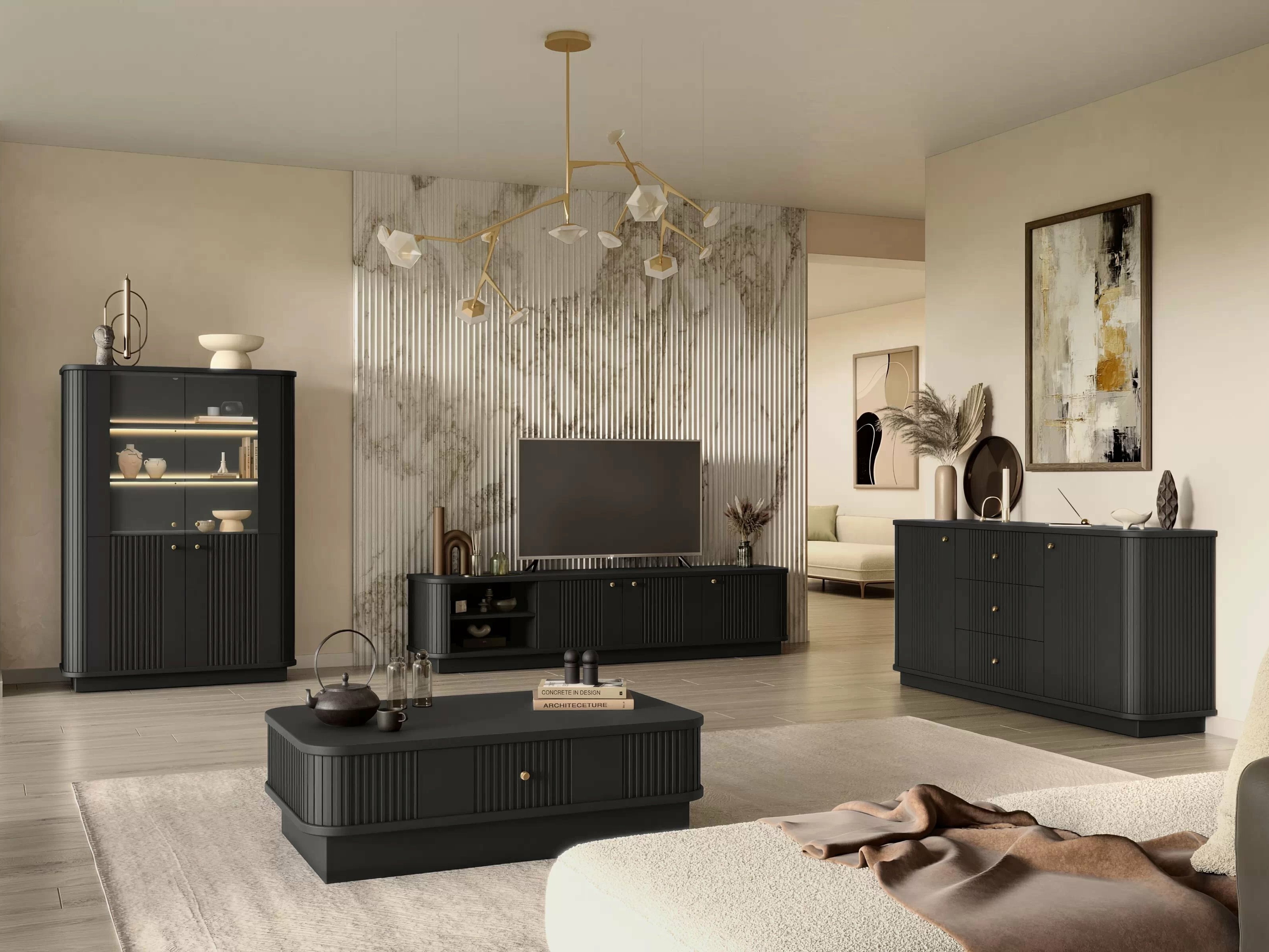 Olohuonesetti Levfene 107 (Musta)