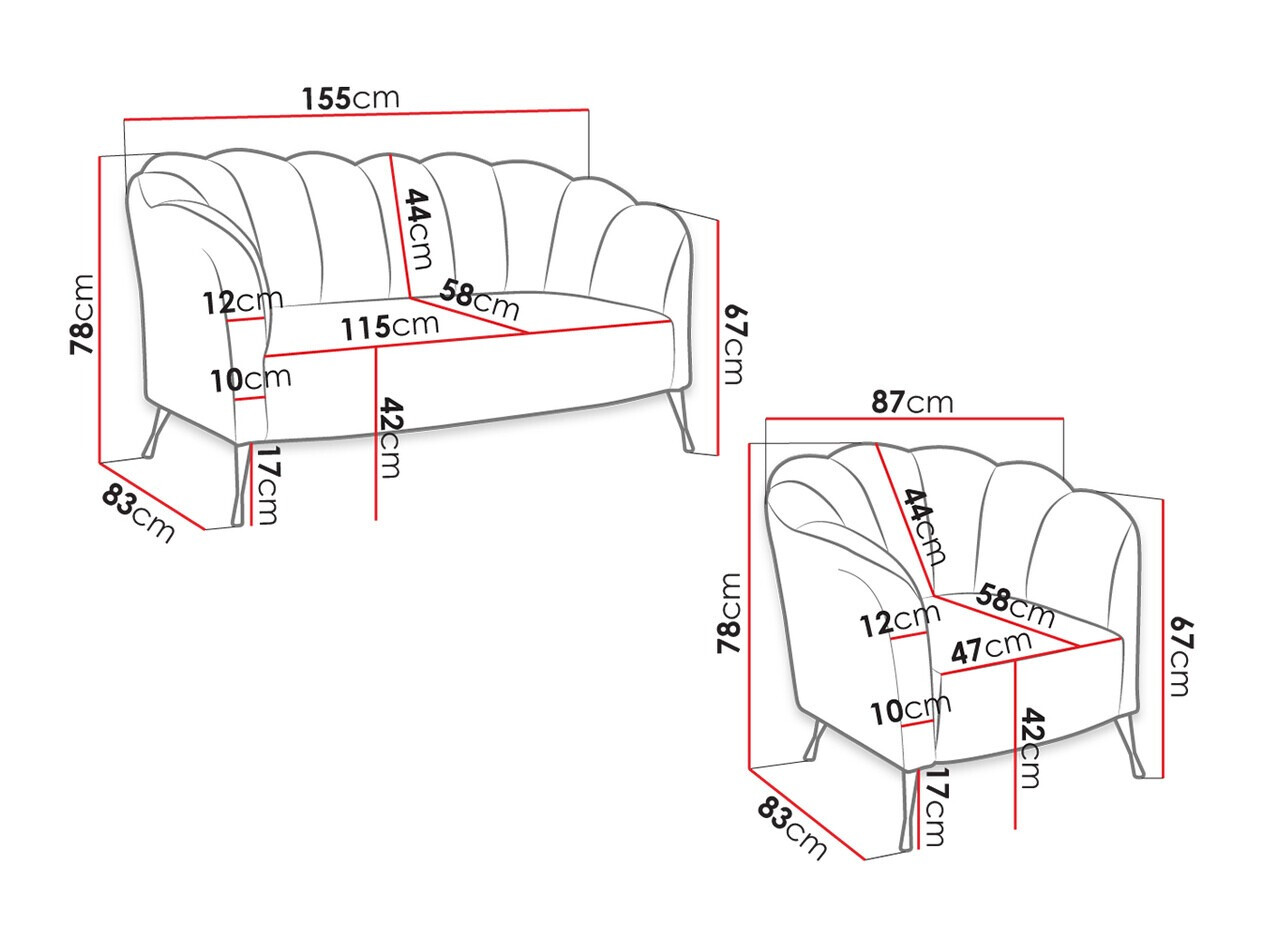 Verhoiltu huonekalusetti Providence 152 (Eureka 2121)
