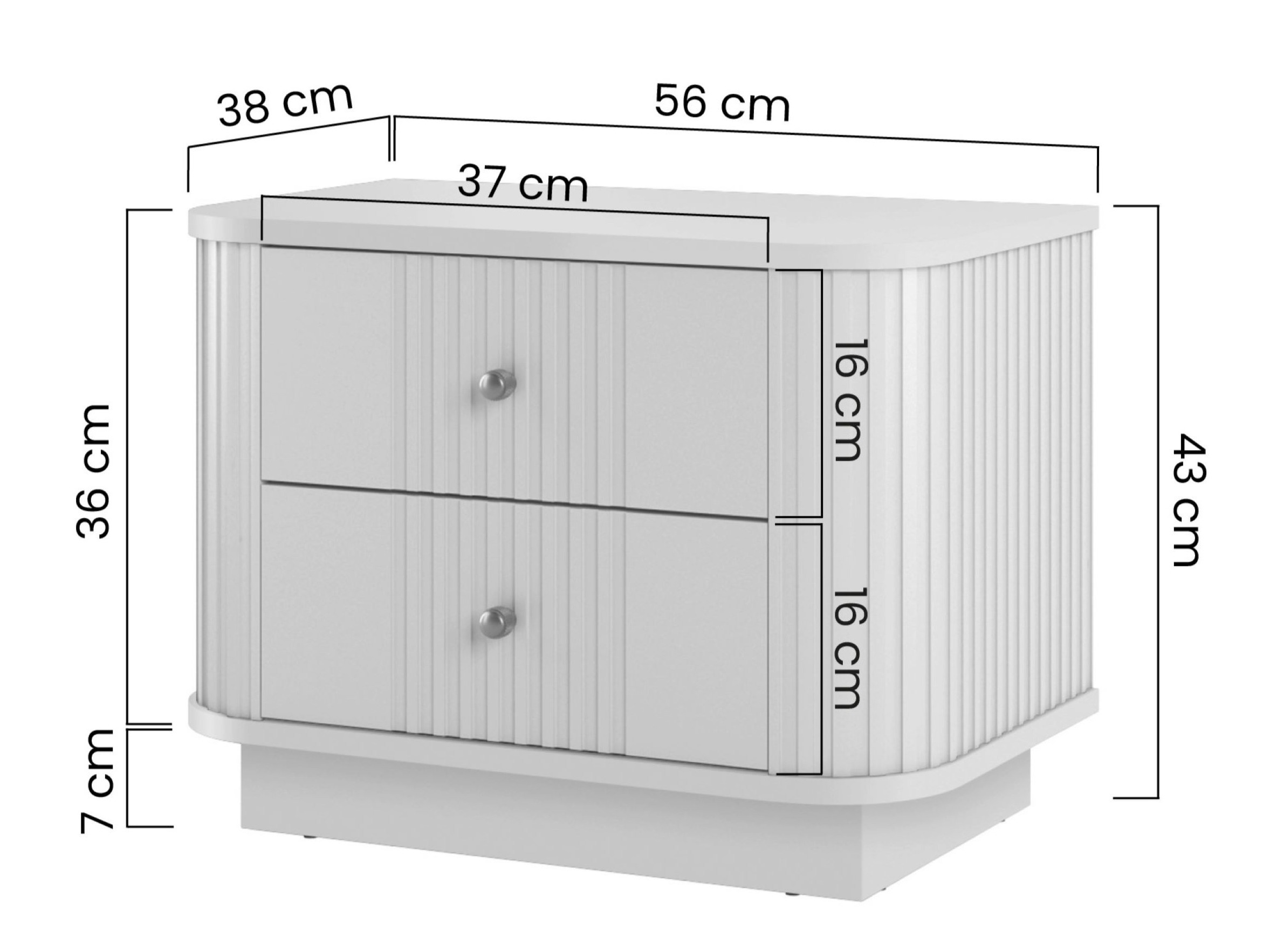 Yöpöytäsetti Levfene 105 (Musta)