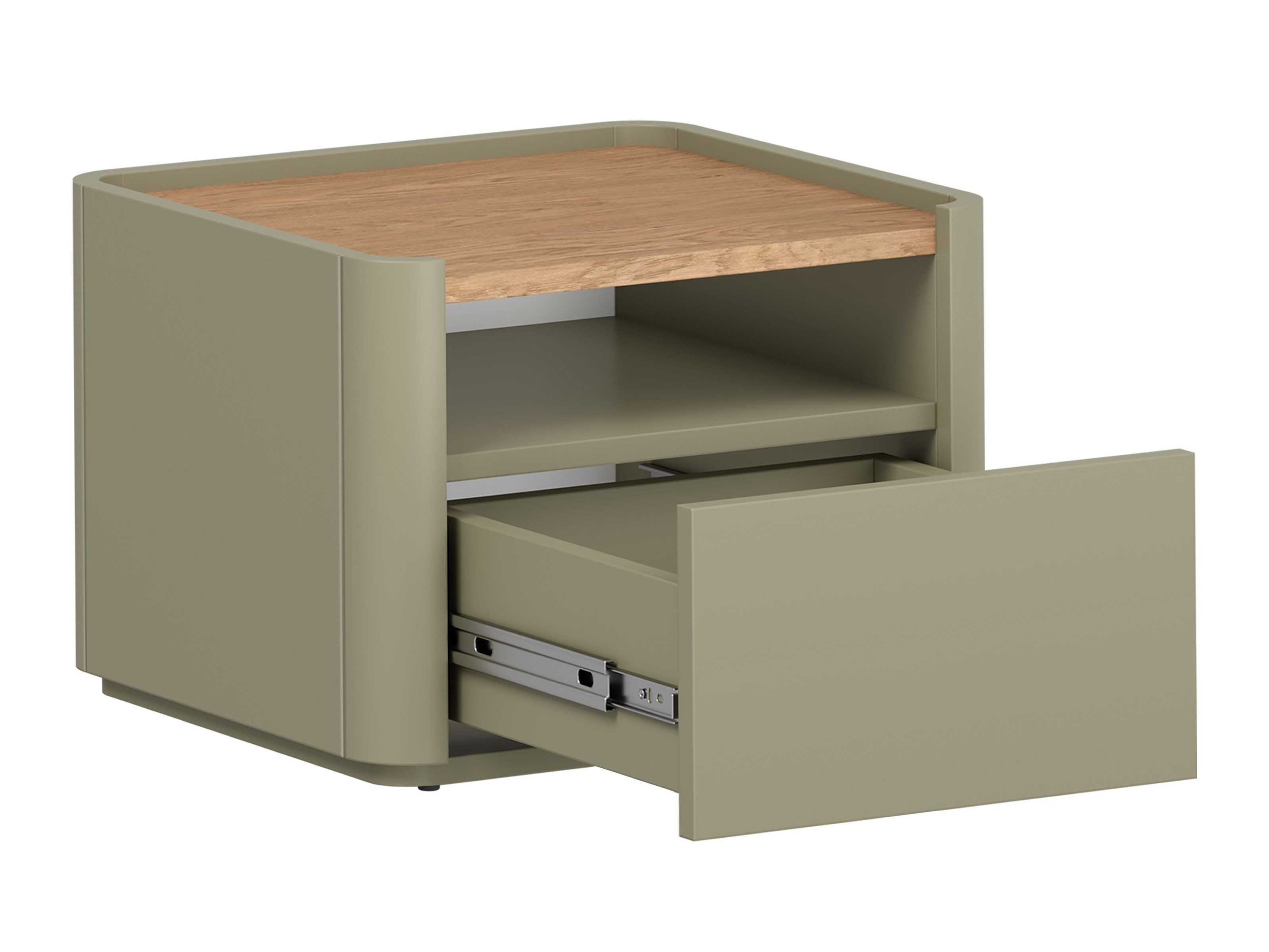 Yöpöytä Elbmira 100 (Pölyinen vihreä + Tammi)