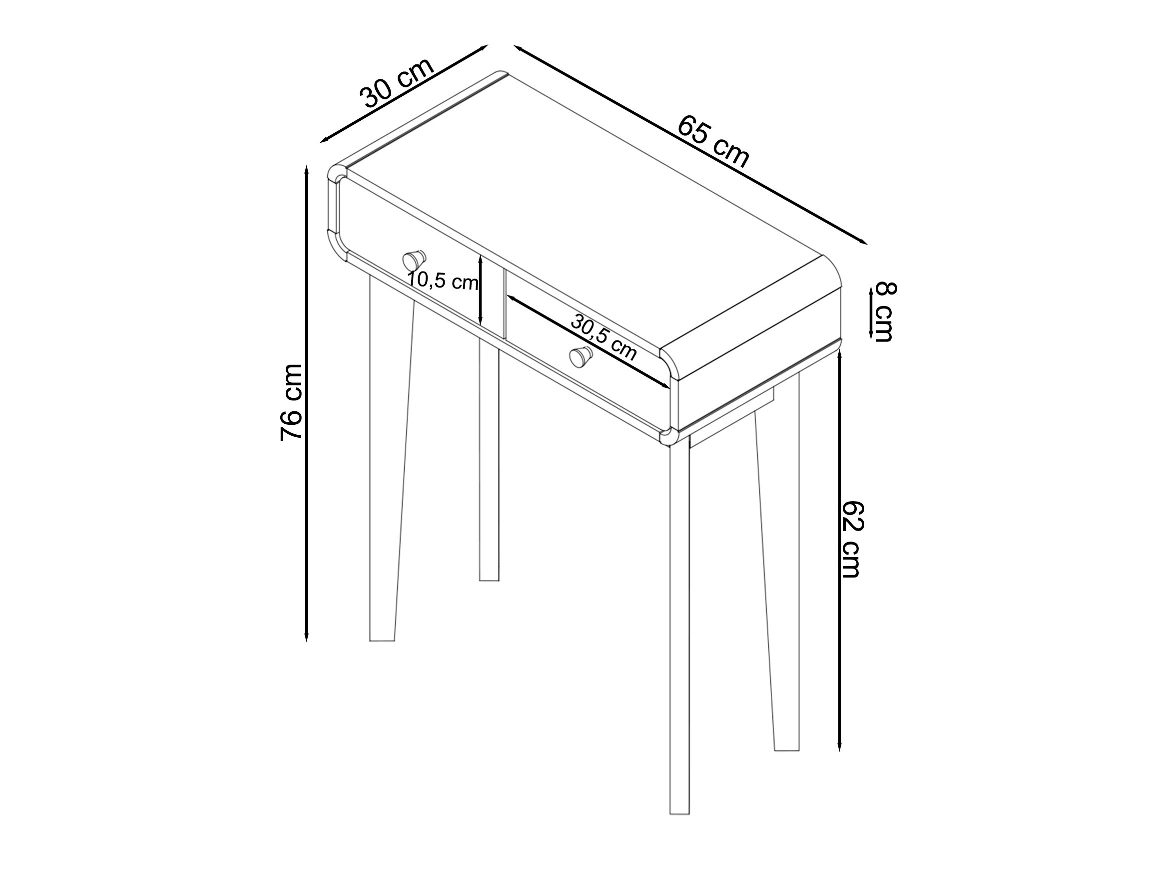 Konsoli Elbtena 106 (Tammi + Valkoinen)