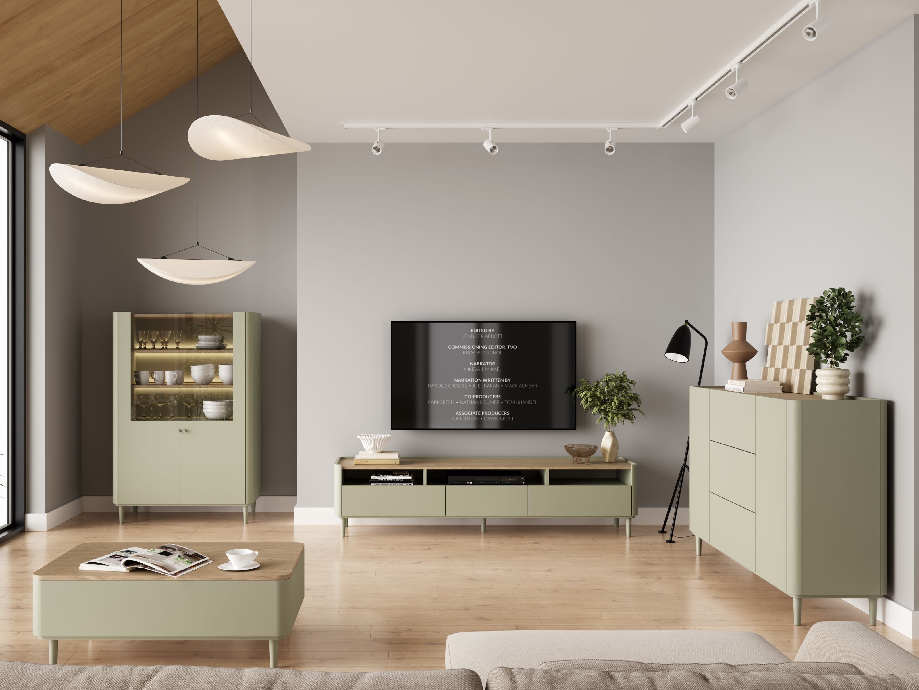 Lipasto Elbmira 104 (Pölyinen vihreä + Tammi)