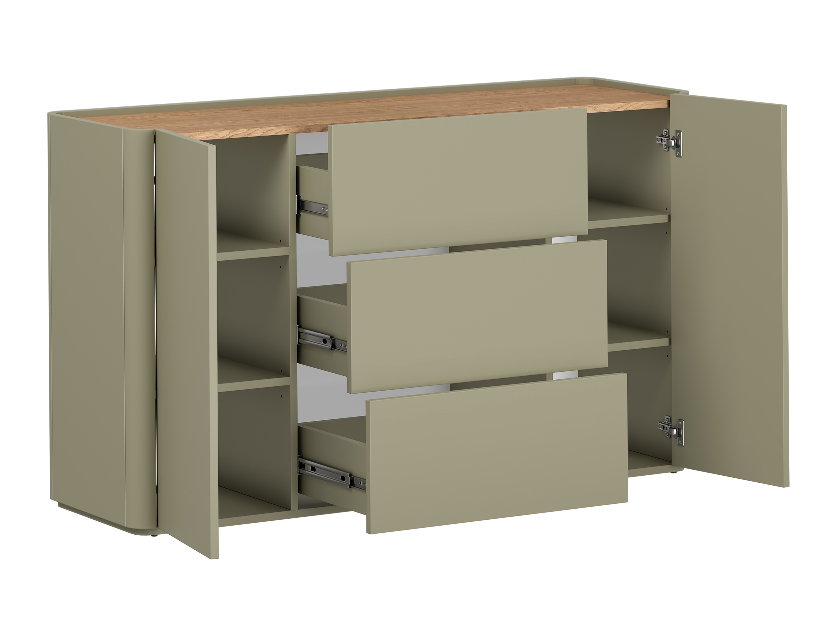 Olohuonesetti Elbmira 110 (Pölyinen vihreä + Tammi)