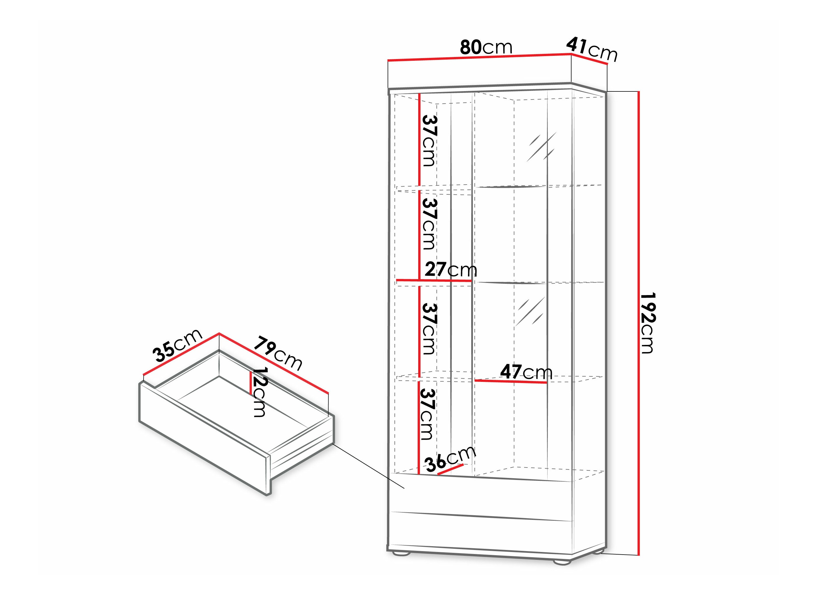 Hylly Tornola 105 (Valkoinen + Kiiltävä valkoinen)