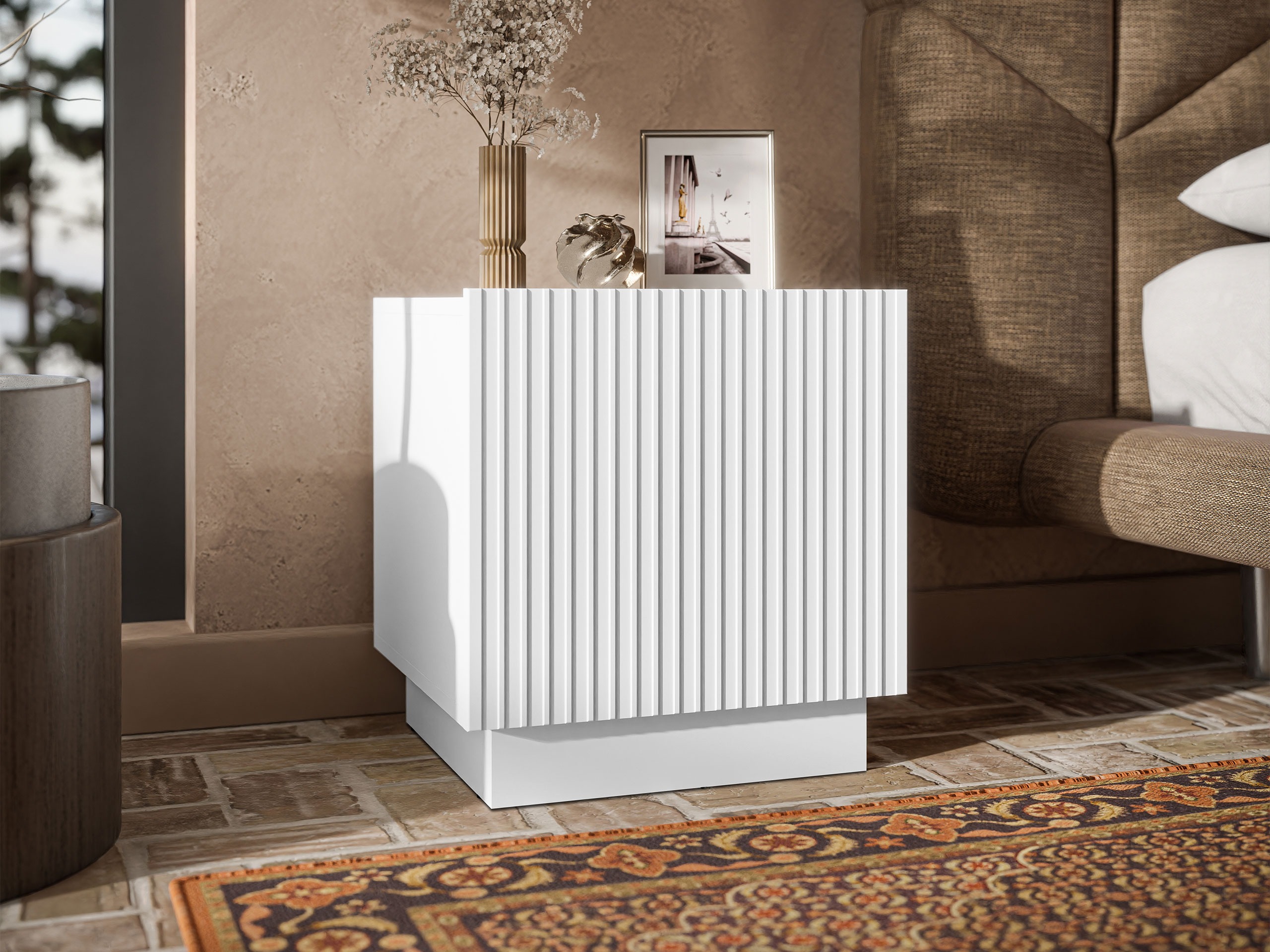 Yöpöytäsetti Lingua (Valkoinen)