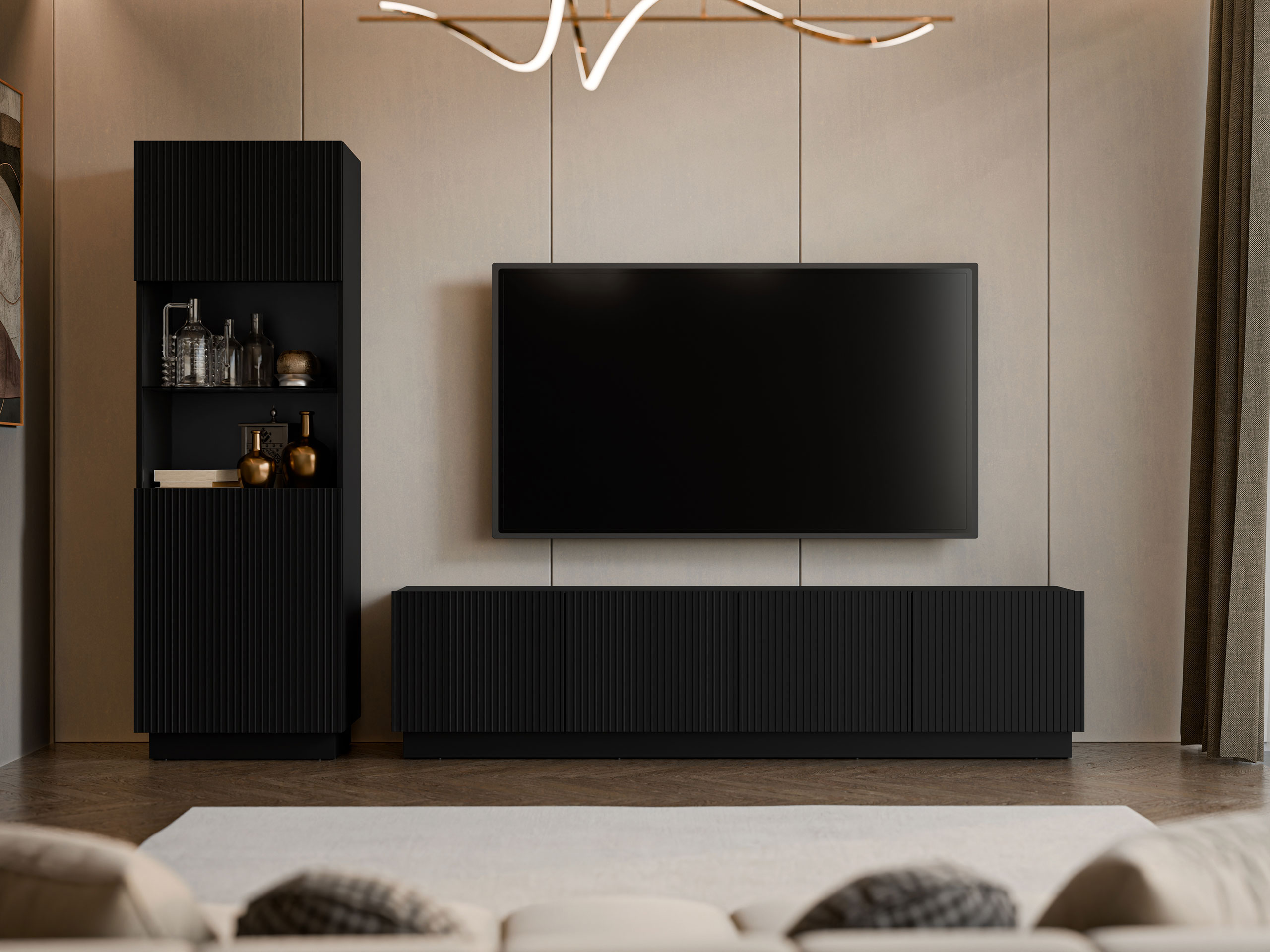 Olohuonesetti Lingua (Musta)