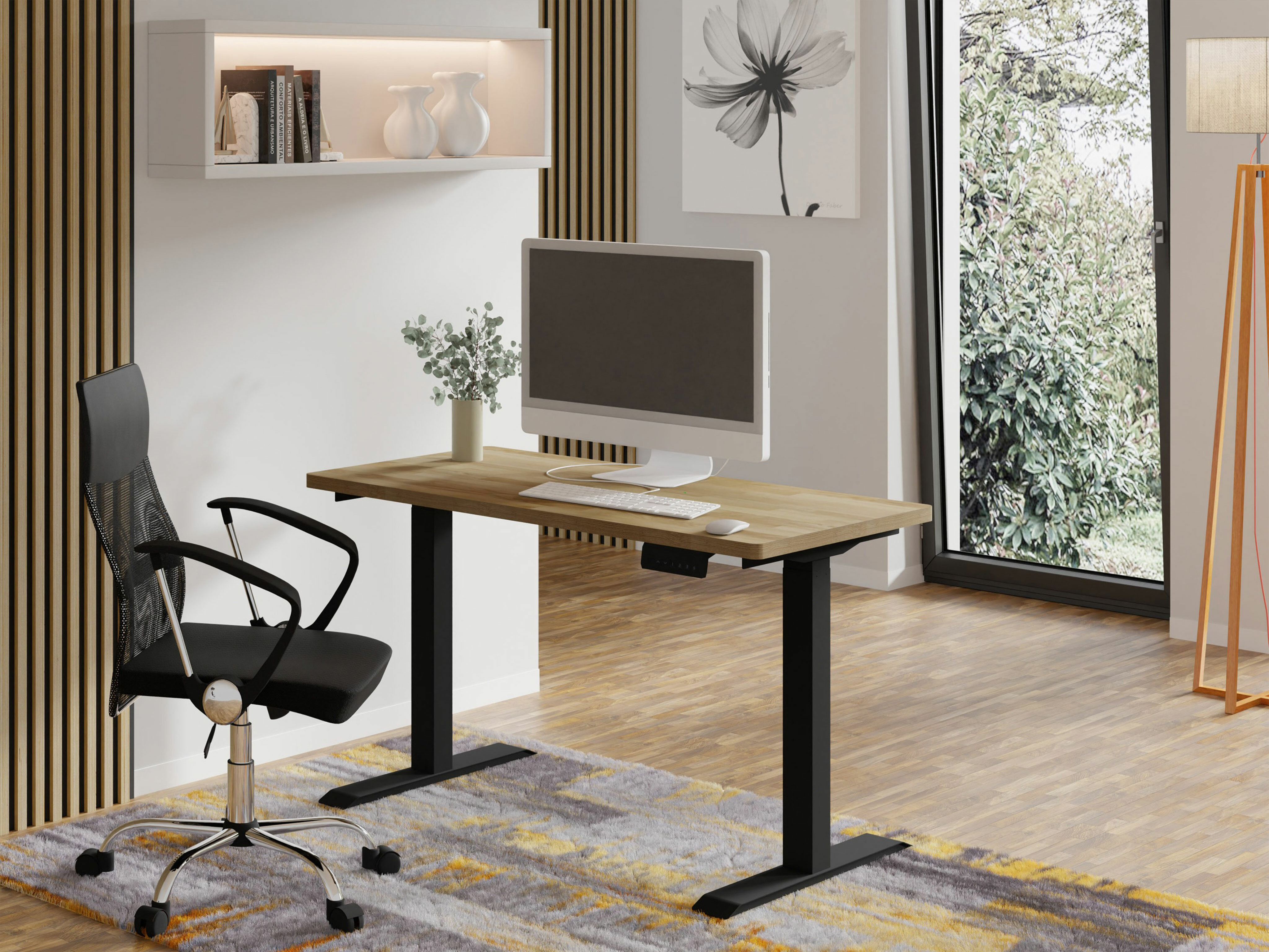 Korkeussäädettävä työpöytä Buffalo 200 (Musta)