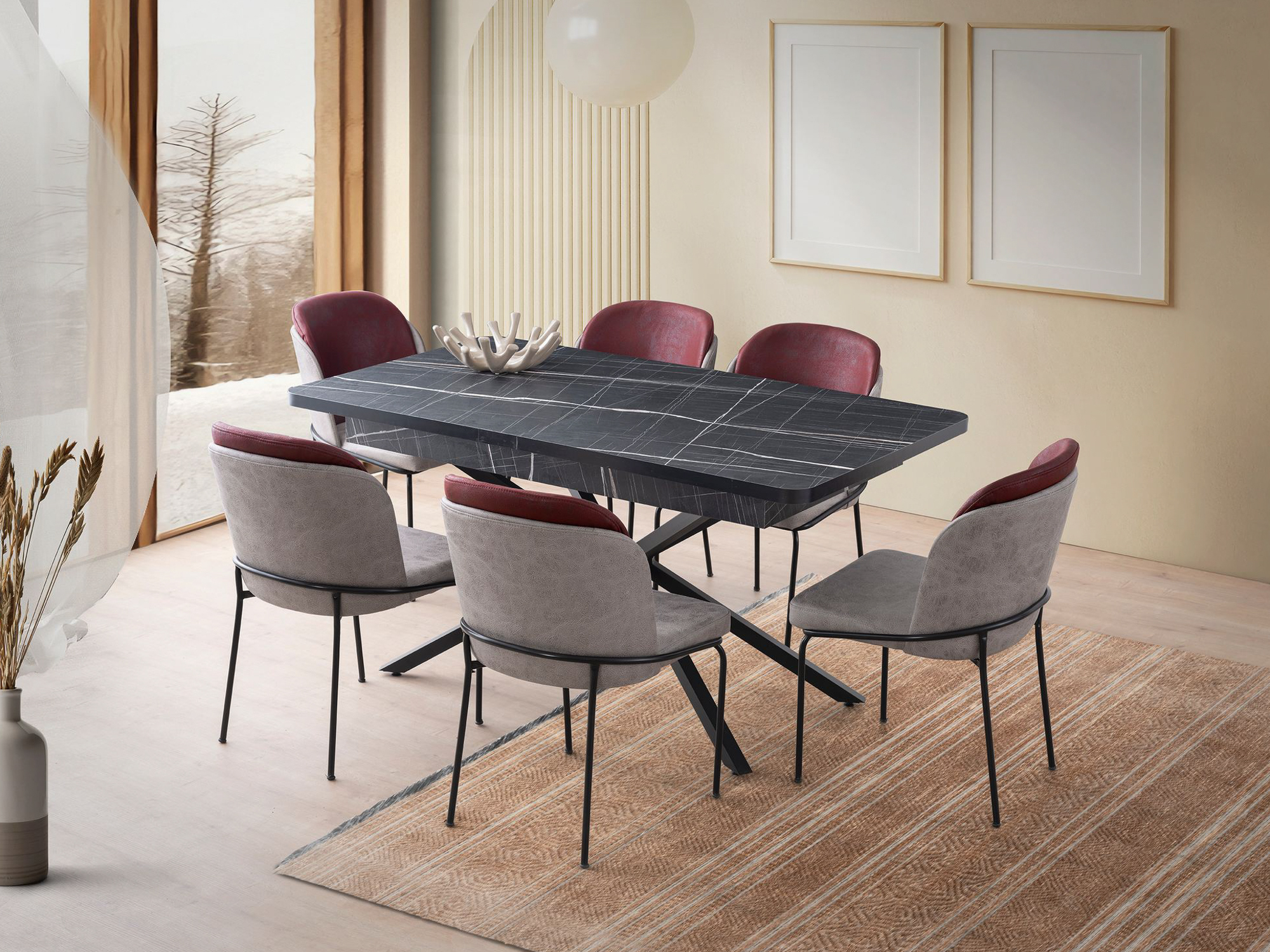 Pöytä Kailua 2624 (Musta marmori)