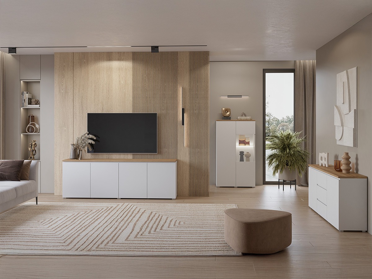 Hylly Baletu 108 (Valkoinen + Tammi)