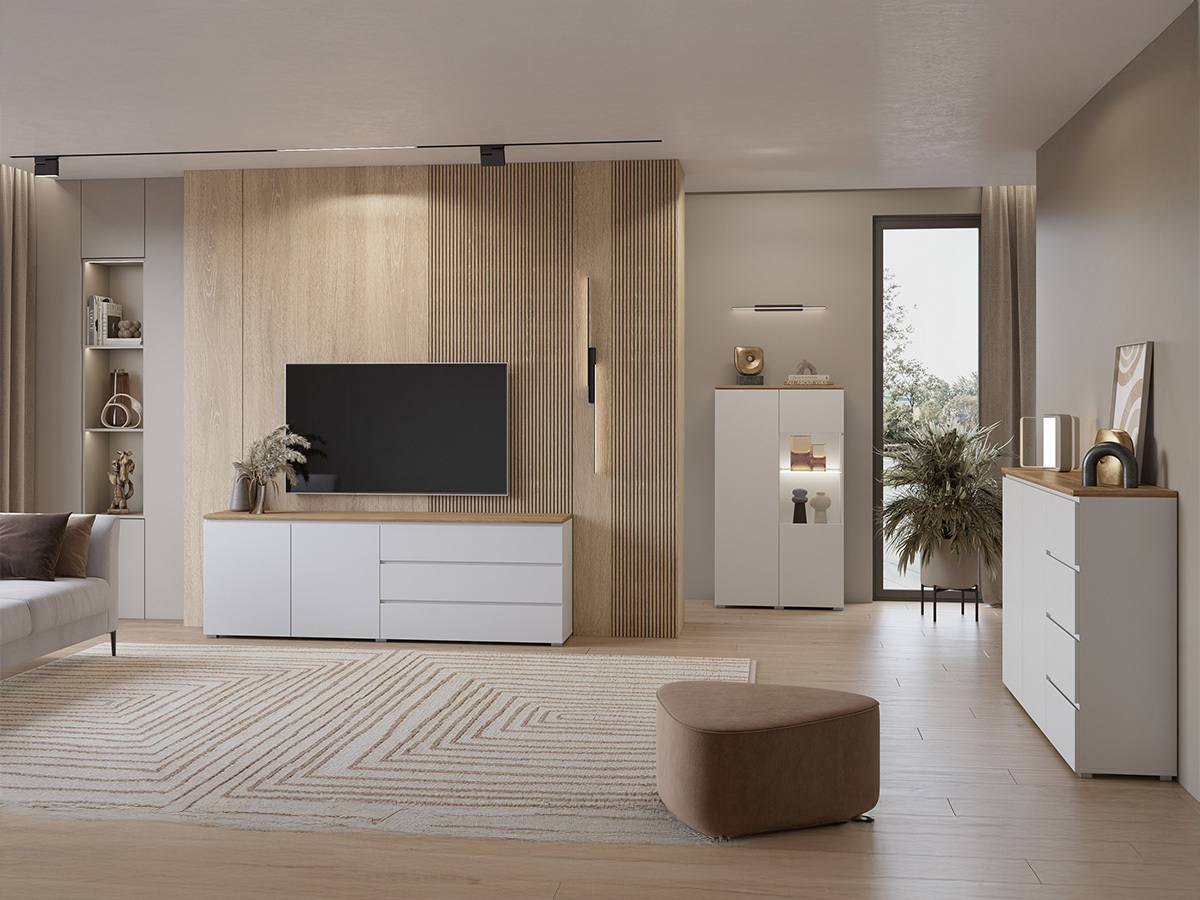 Lipasto Baletu 109 (Valkoinen + Tammi)