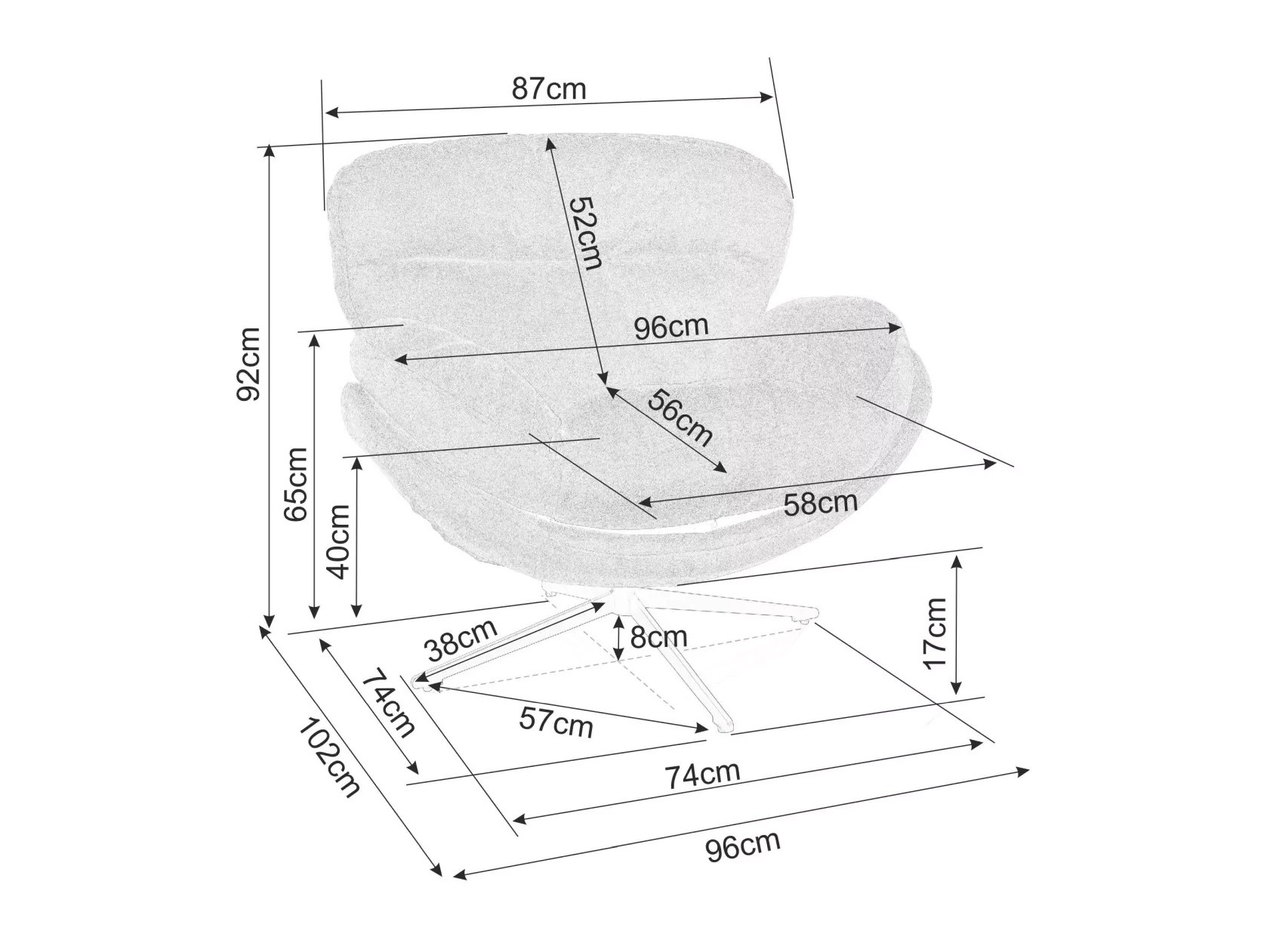 Nojatuoli Detroit 918 (Beige)