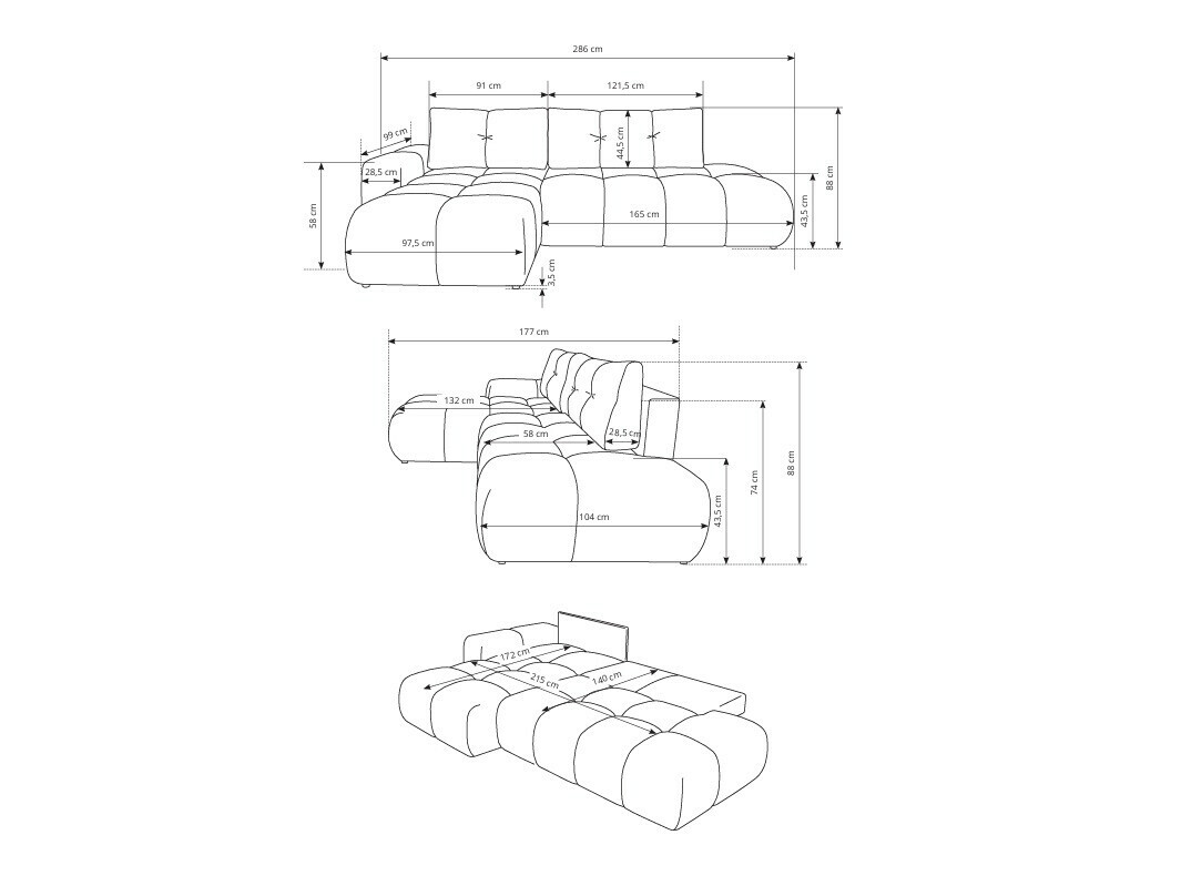 Kulmasohva Kingston 156 (Flow 16)