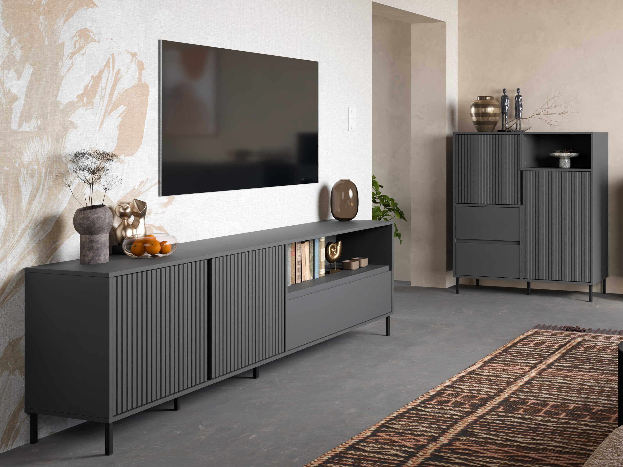 Olohuonesetti Ruvrevi 105 (Antrasiitti)