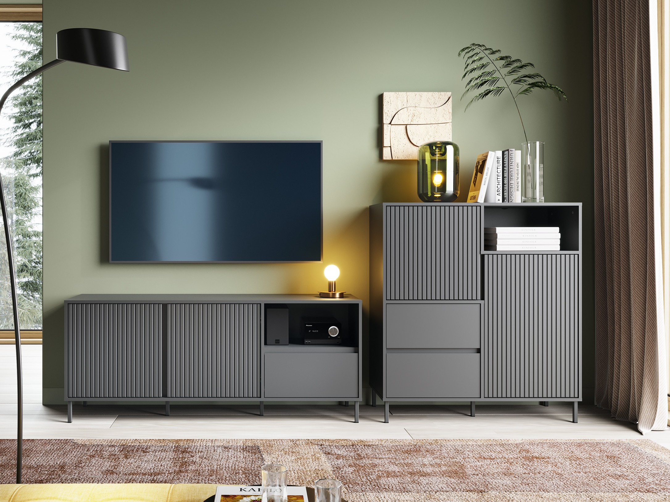 Olohuonesetti Ruvrevi 106 (Antrasiitti)