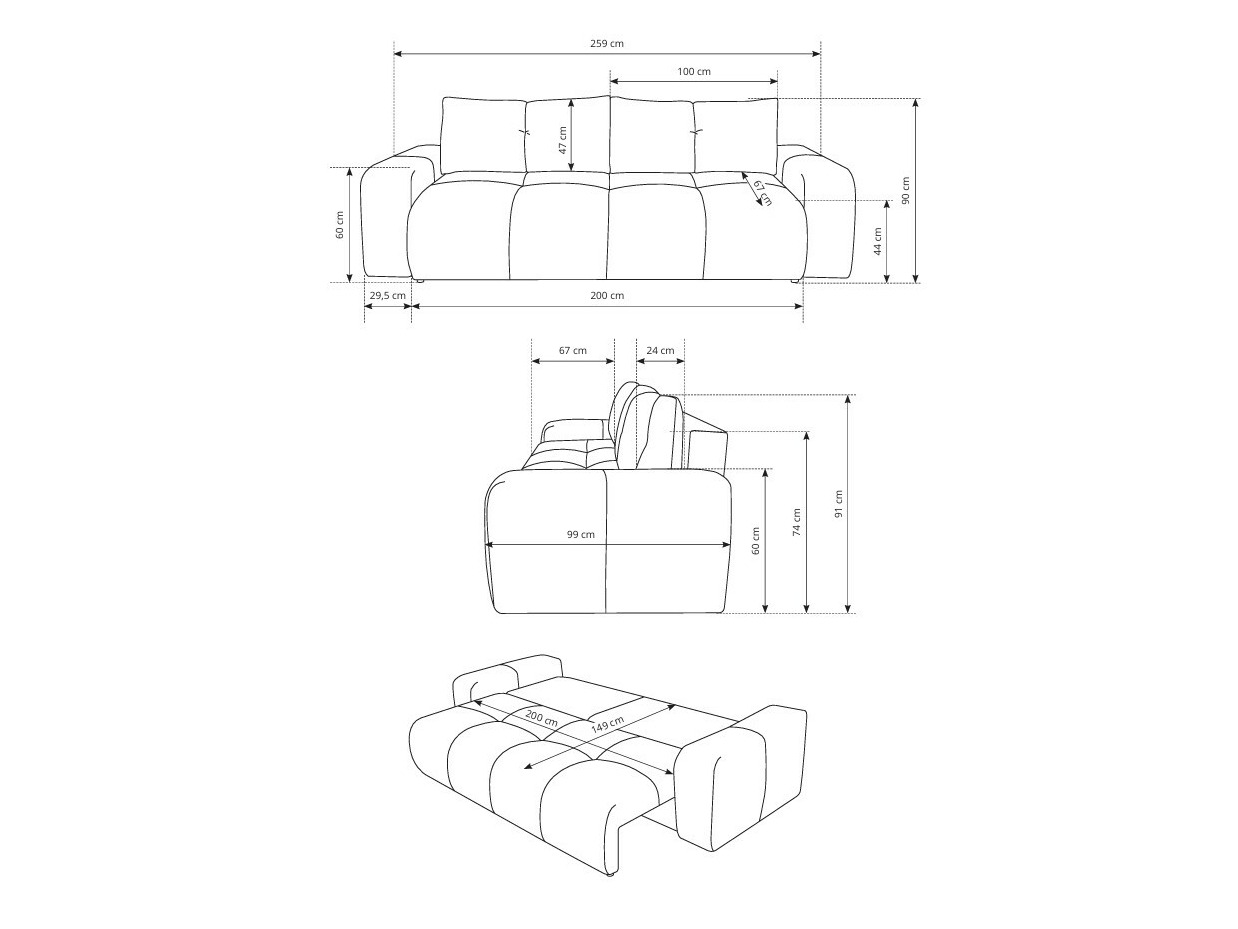 Vuodesohva Kingston 154 (Curio 09)