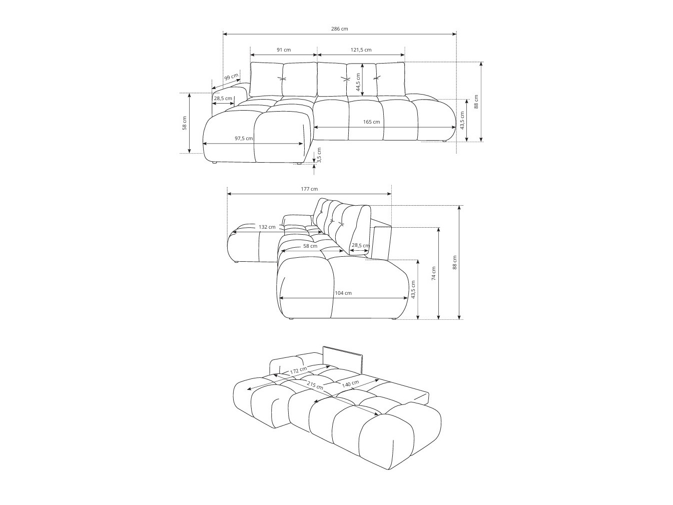 Kulmasohva Kingston 156 (Flow 17)