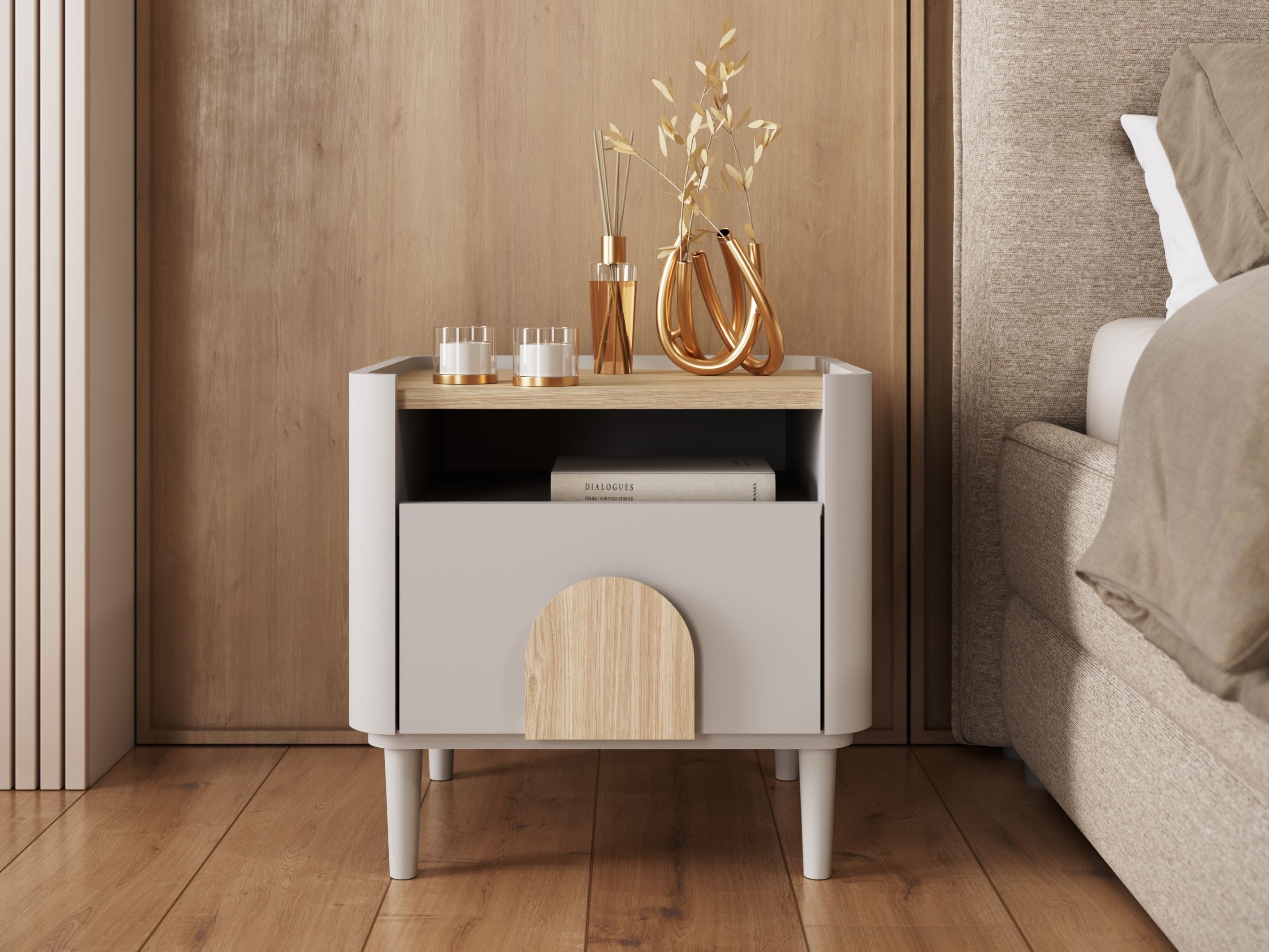 Yöpöytä Camavio 100 (Kashmir + Vaalea tammi)