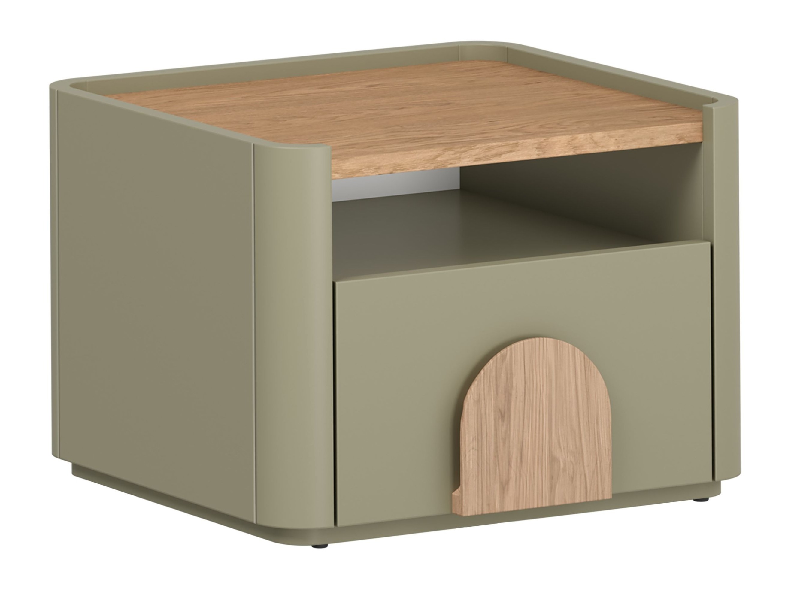 Yöpöytä Camavio 100 (Pölyinen vihreä + Tammi)