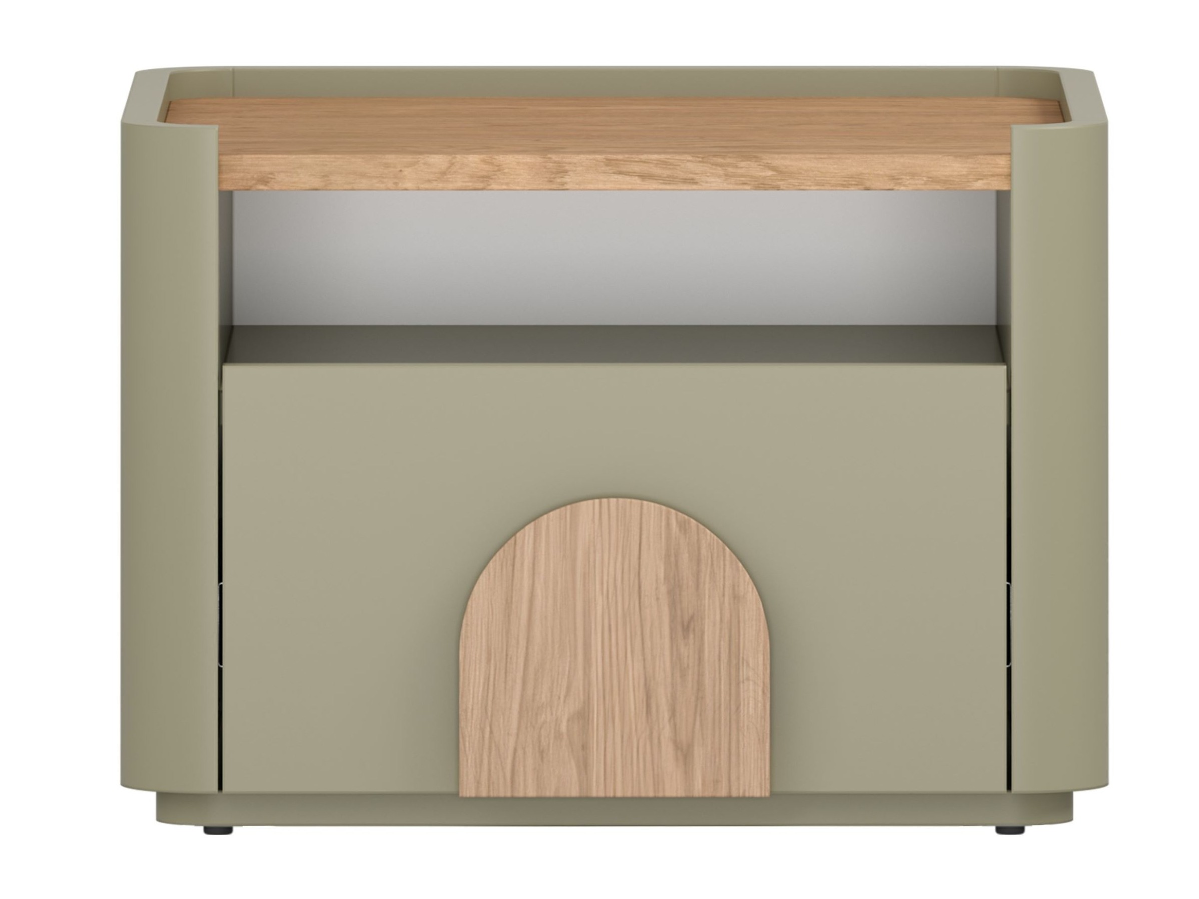 Yöpöytä Camavio 100 (Pölyinen vihreä + Tammi)