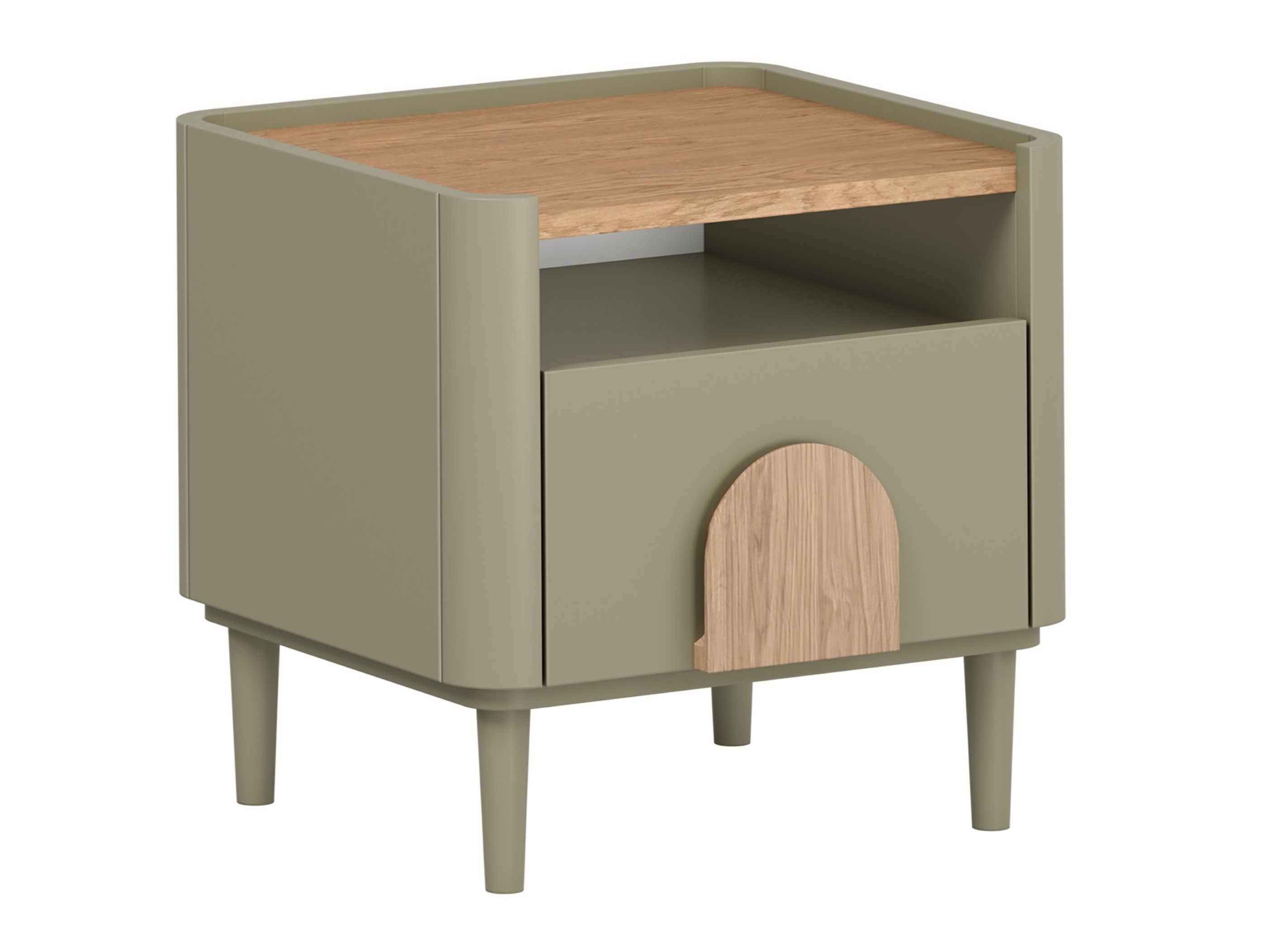 Yöpöytä Camavio 100 (Pölyinen vihreä + Tammi)
