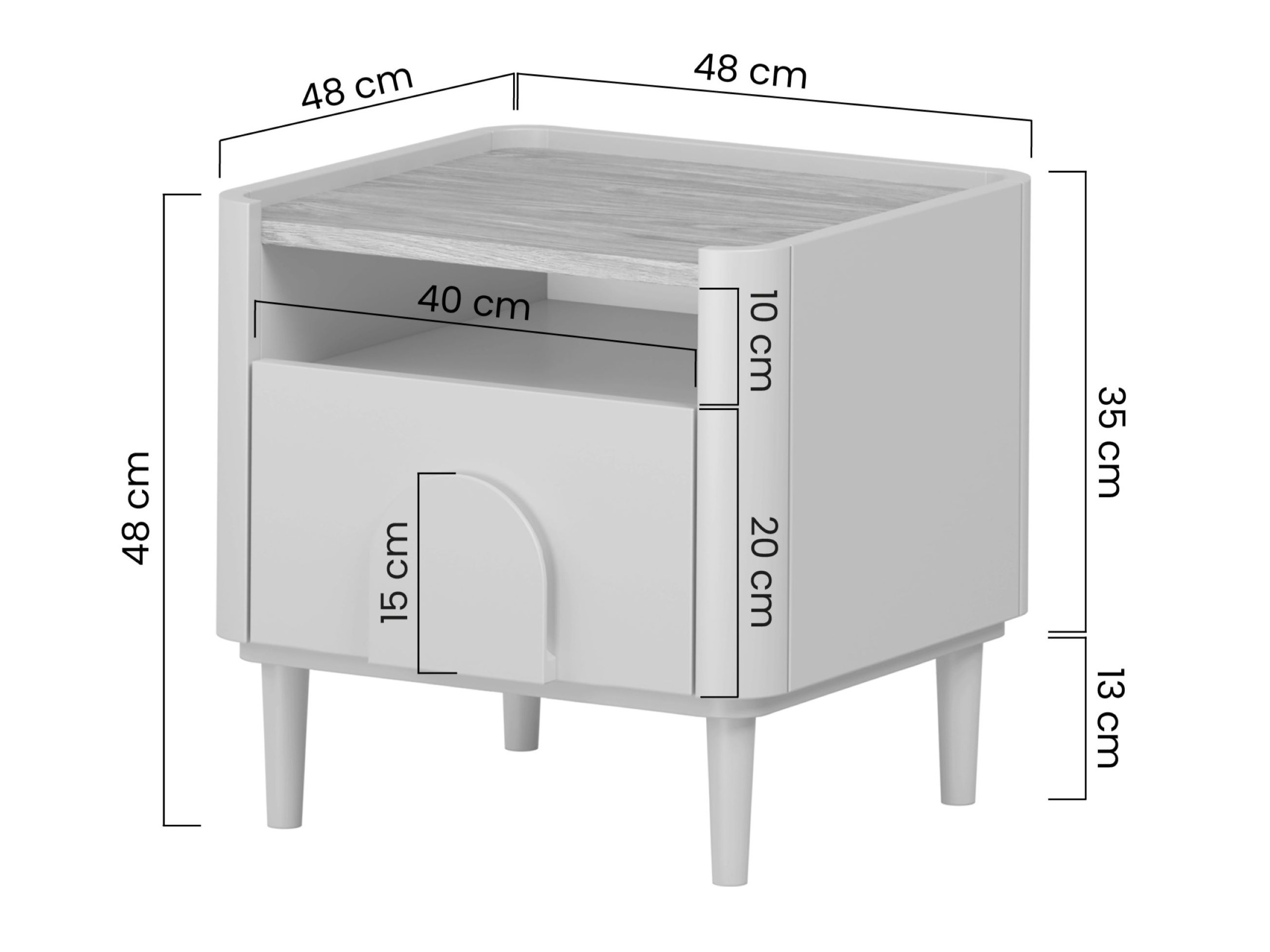 Yöpöytä Camavio 100 (Pölyinen vihreä + Tammi)