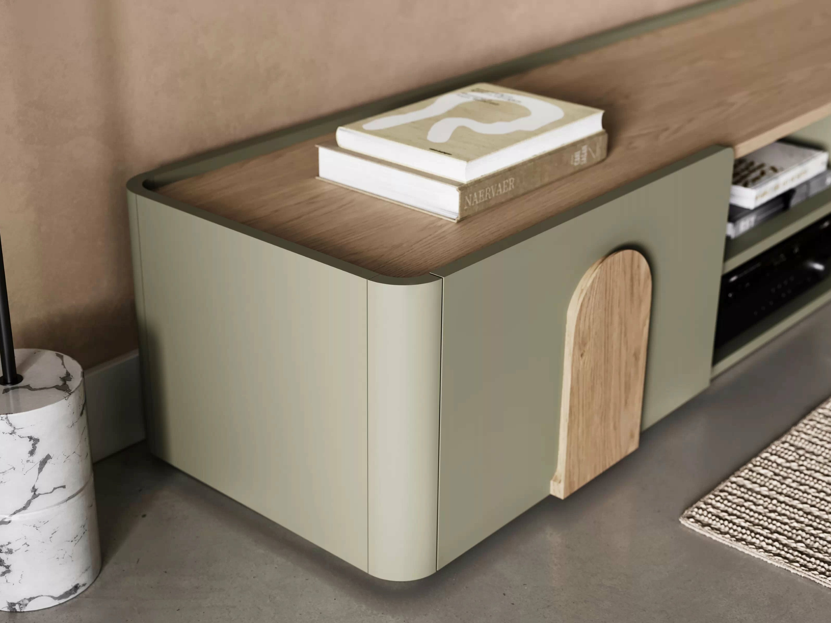 TV-taso Camavio 103 (Pölyinen vihreä + Tammi)