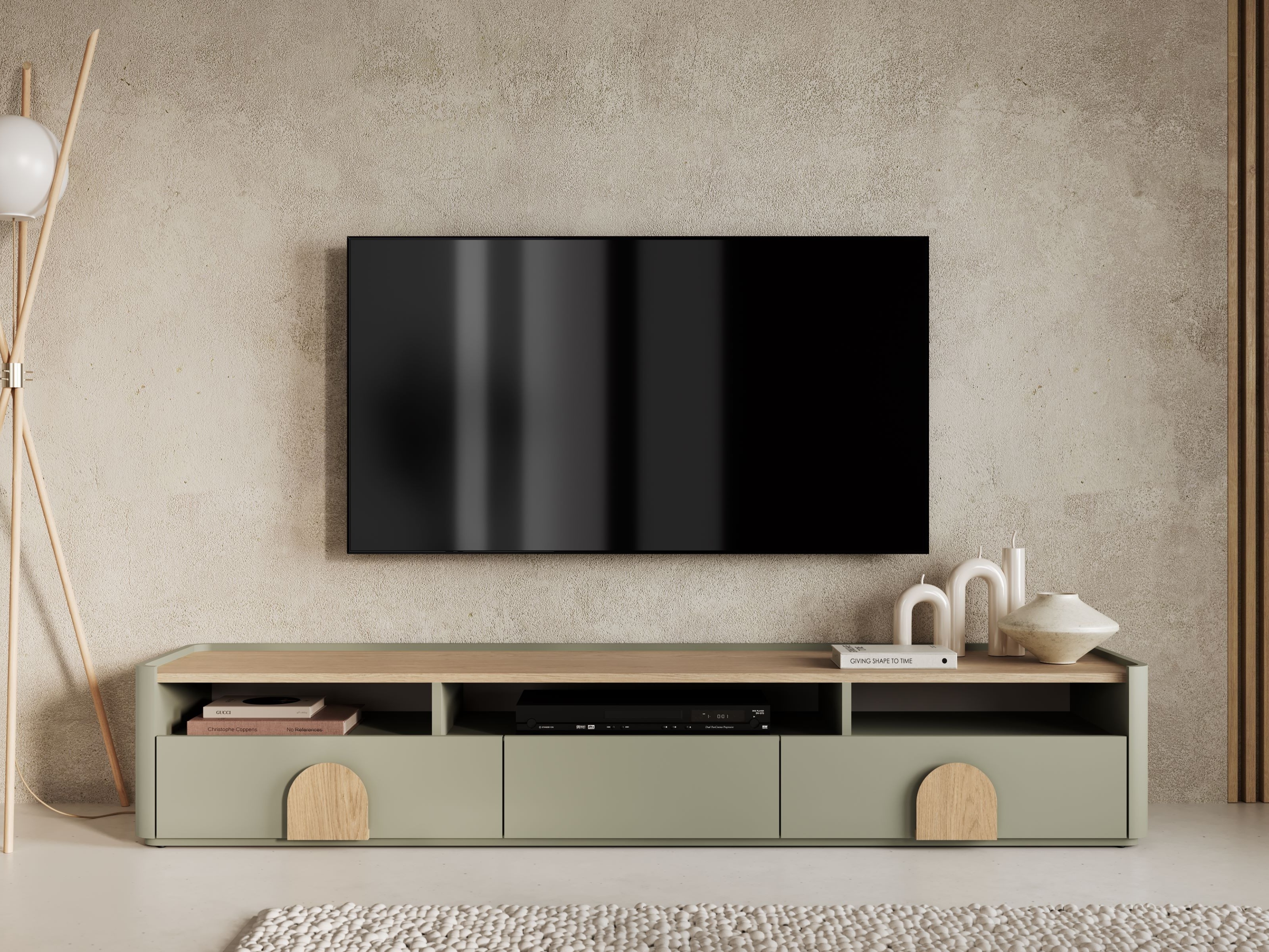 TV-taso Camavio 104 (Pölyinen vihreä + Tammi)