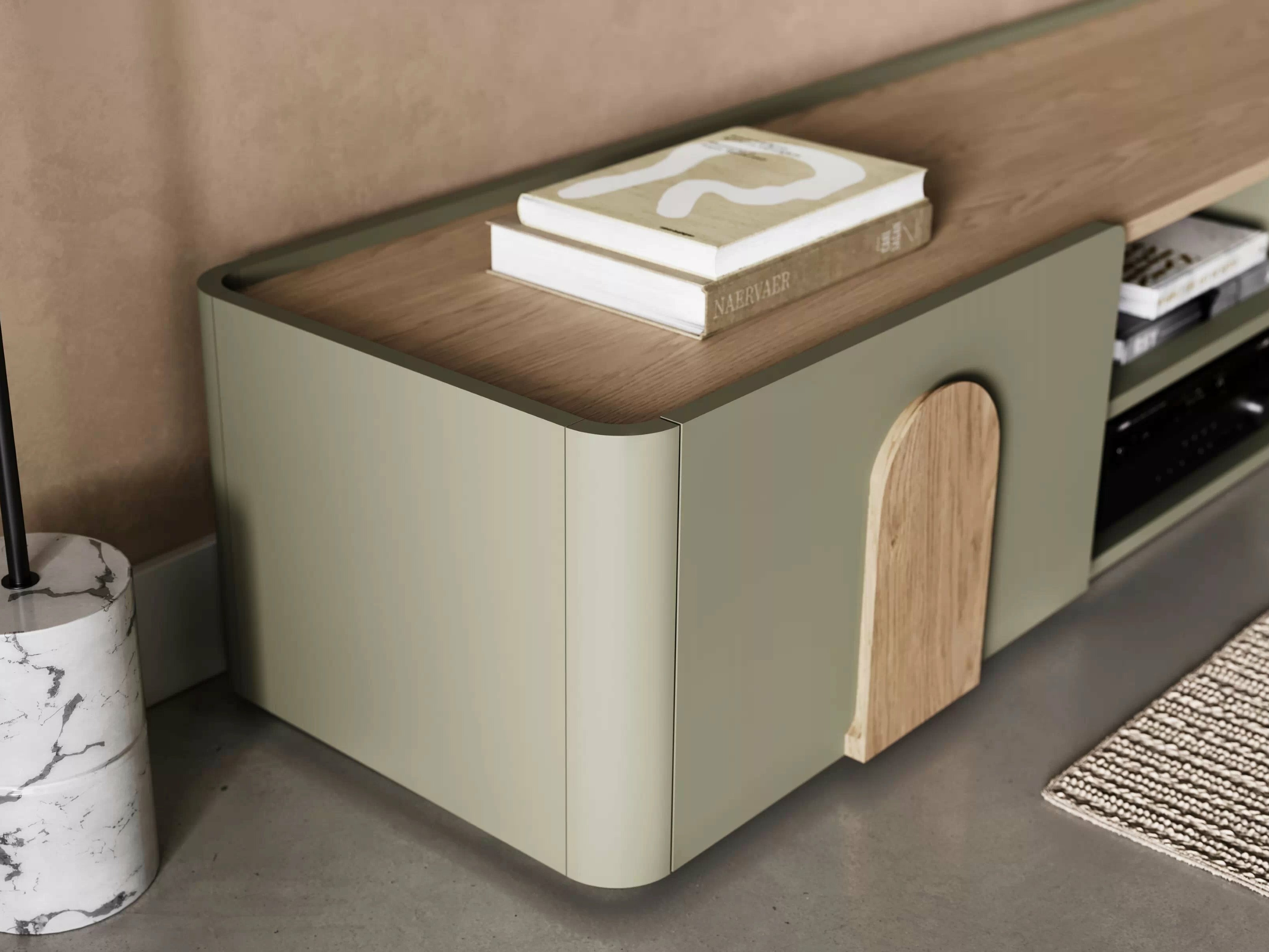 TV-taso Camavio 106 (Pölyinen vihreä + Tammi)