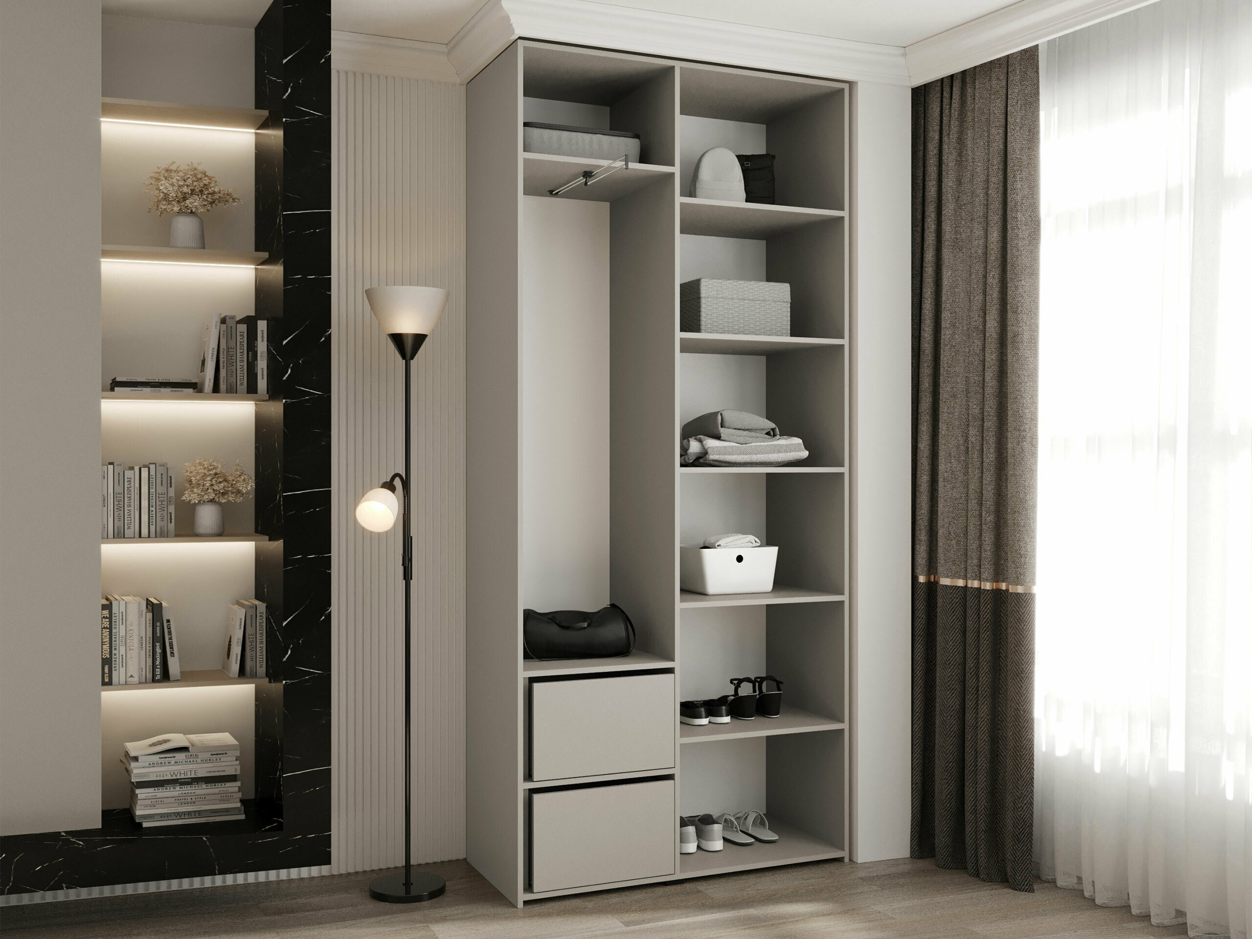 Vaatekaappi Hartford 572 (Valkoinen)